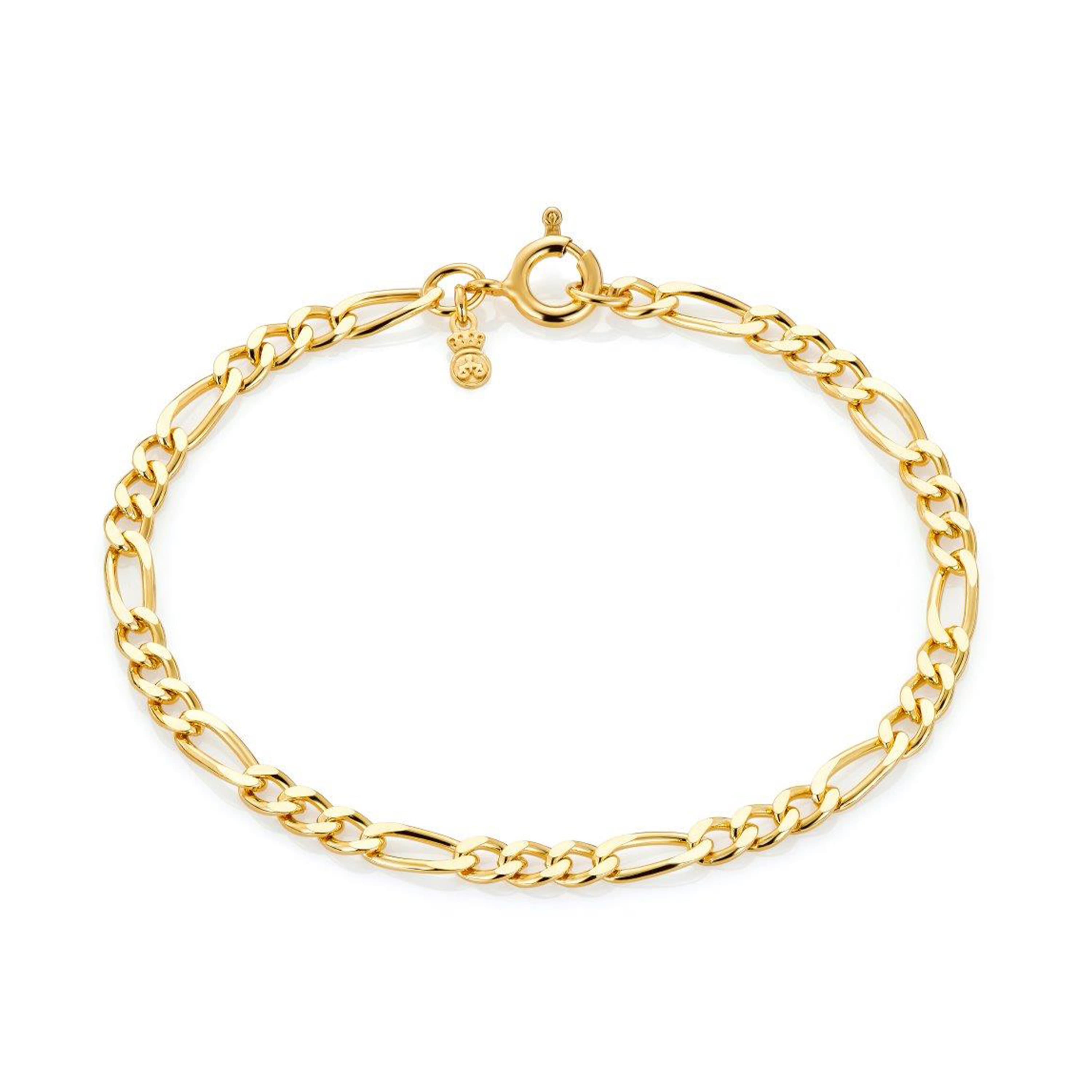 Armbånd, Figaro 3,75 mm forgylt sølv