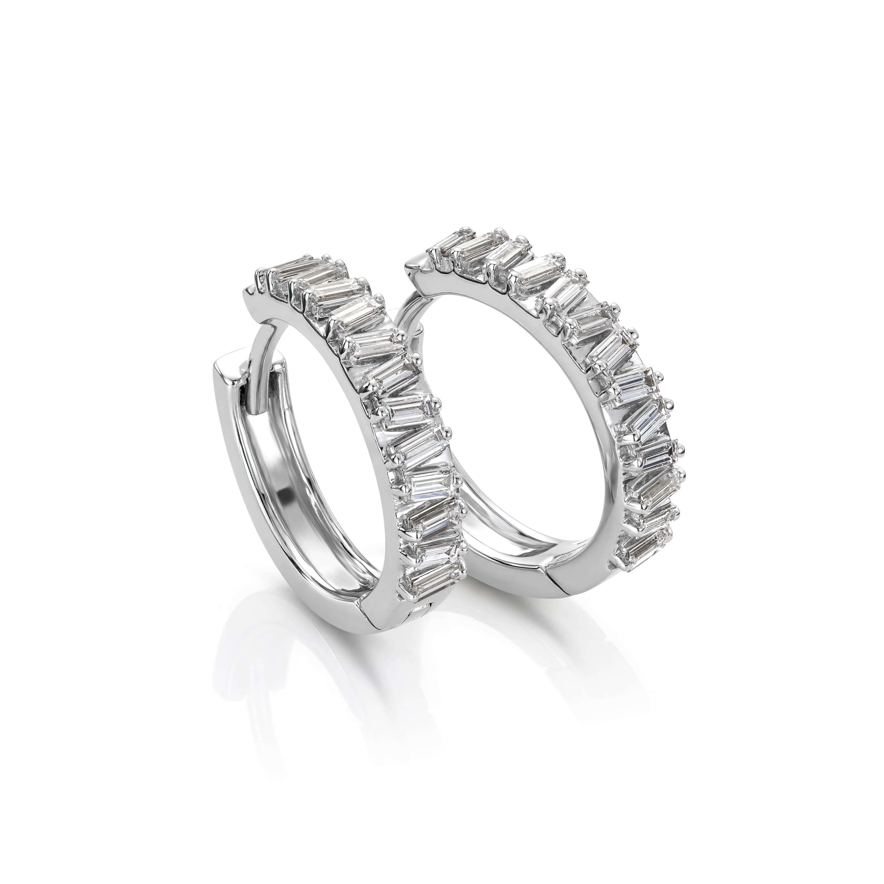 Øreringer, Baguetteslipte diamanter 0,64 ct
