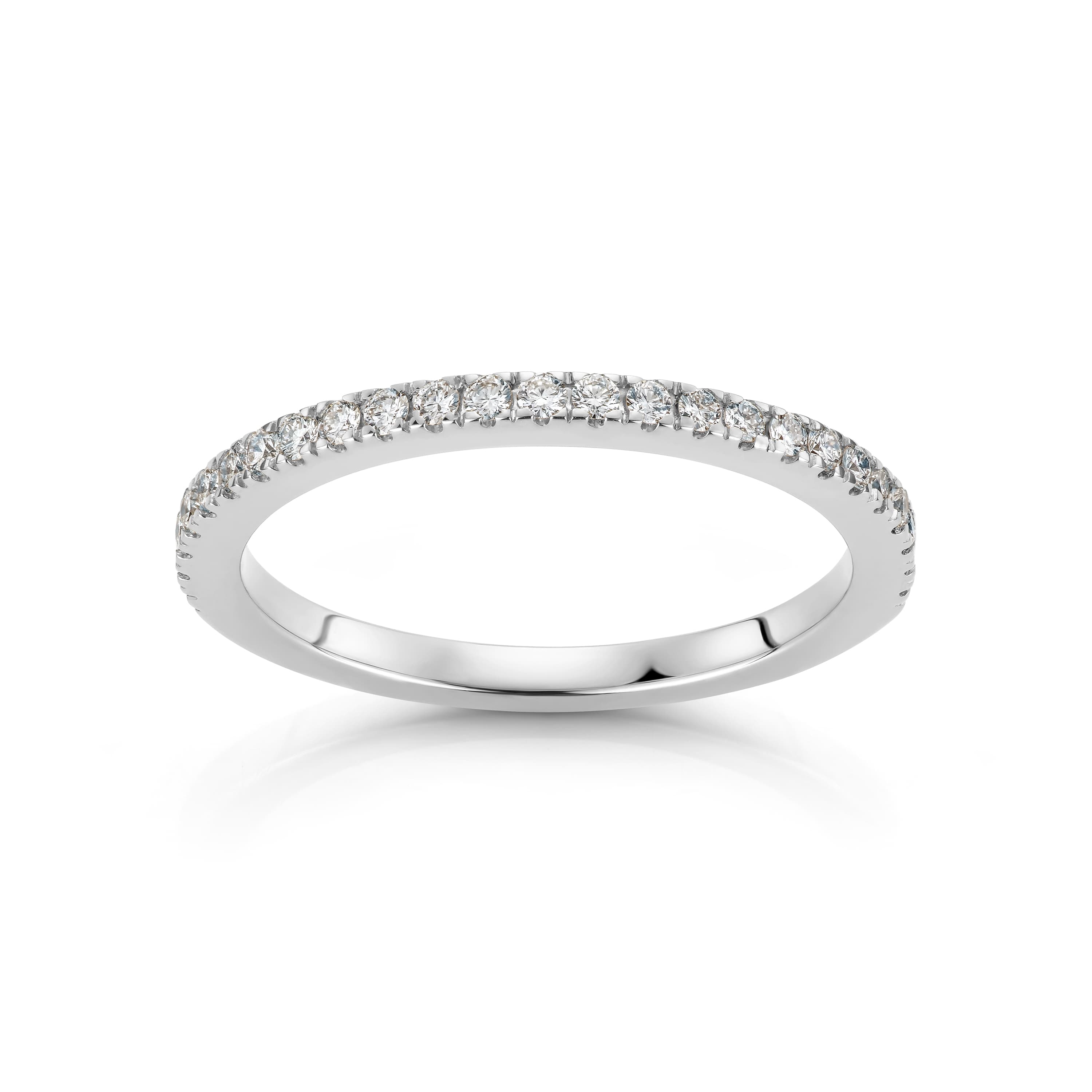 Ring, Rekke diamanter 0,25 ct hvitt gull