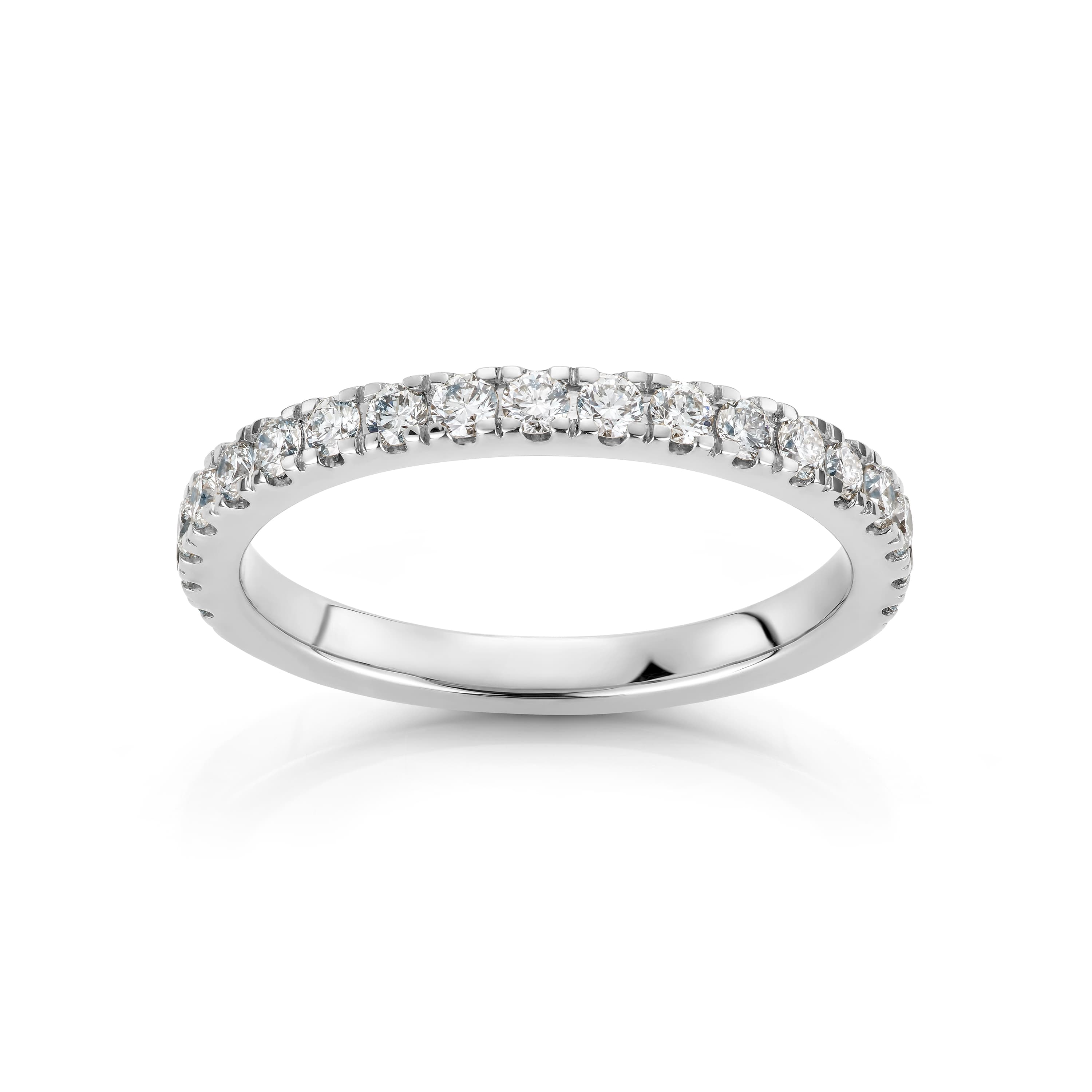 Ring, Rekke diamanter 0,50 ct hvitt gull