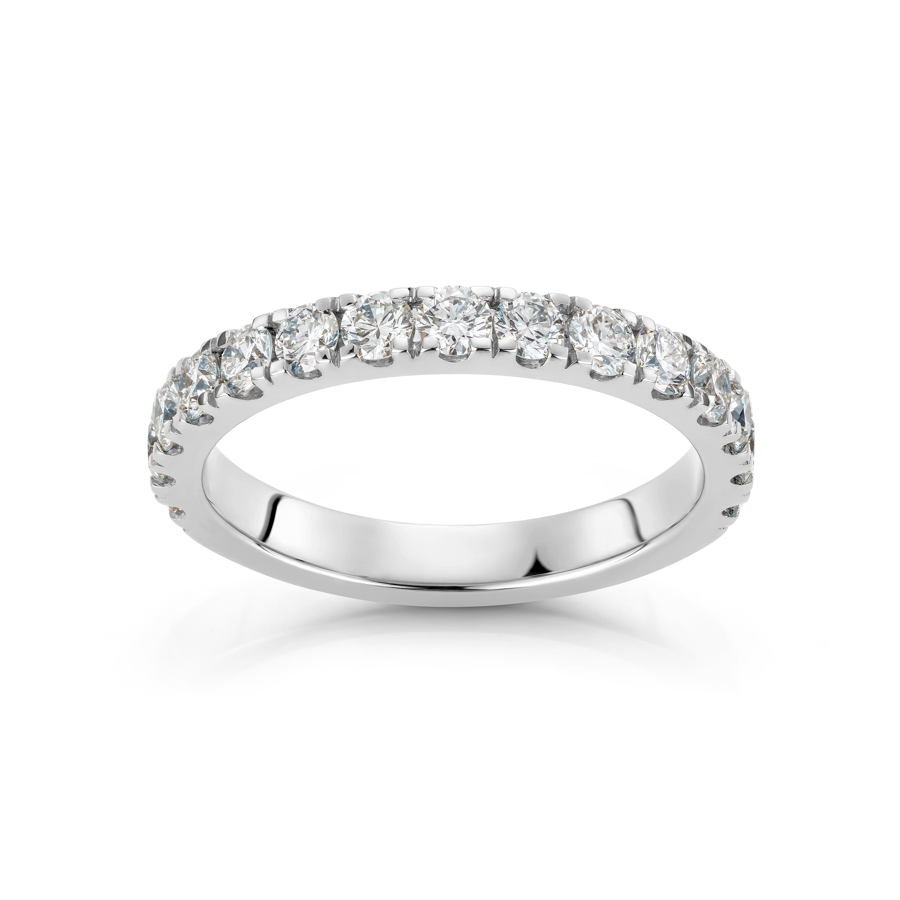 Ring, Rekke diamanter 1,00 ct hvitt gull
