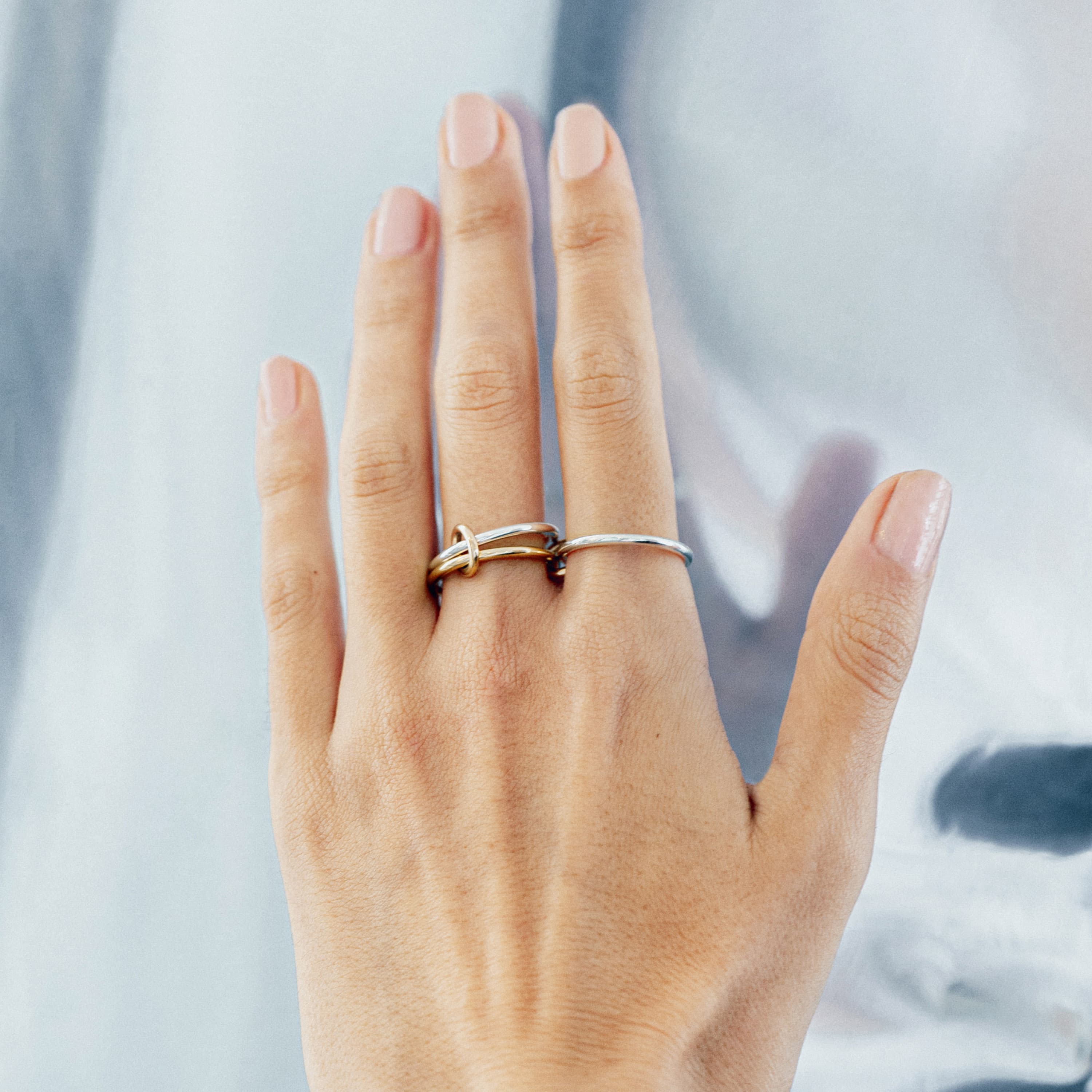 Ring, Solarium sølv og gult gull