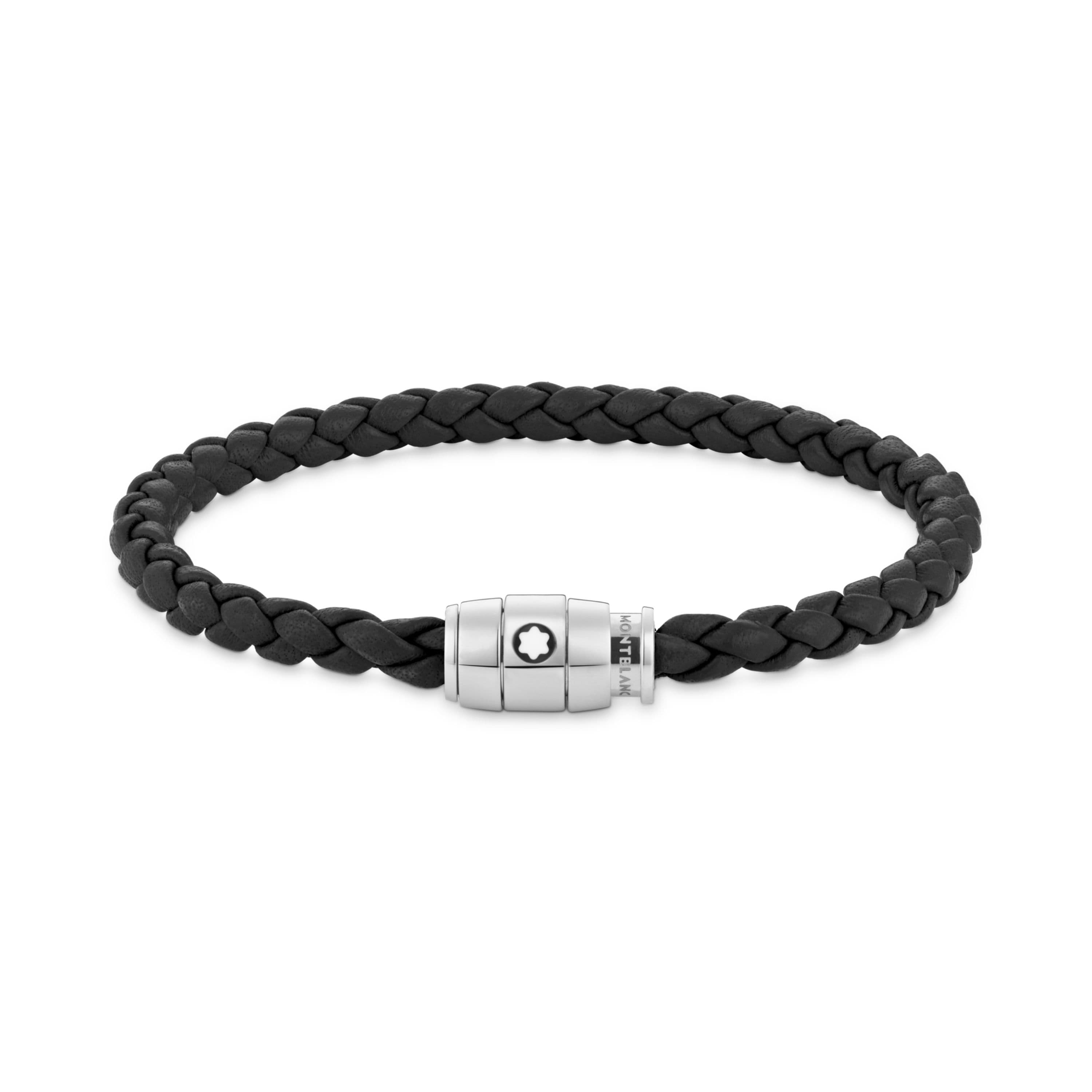 Armbånd, 3 ringer sort lær