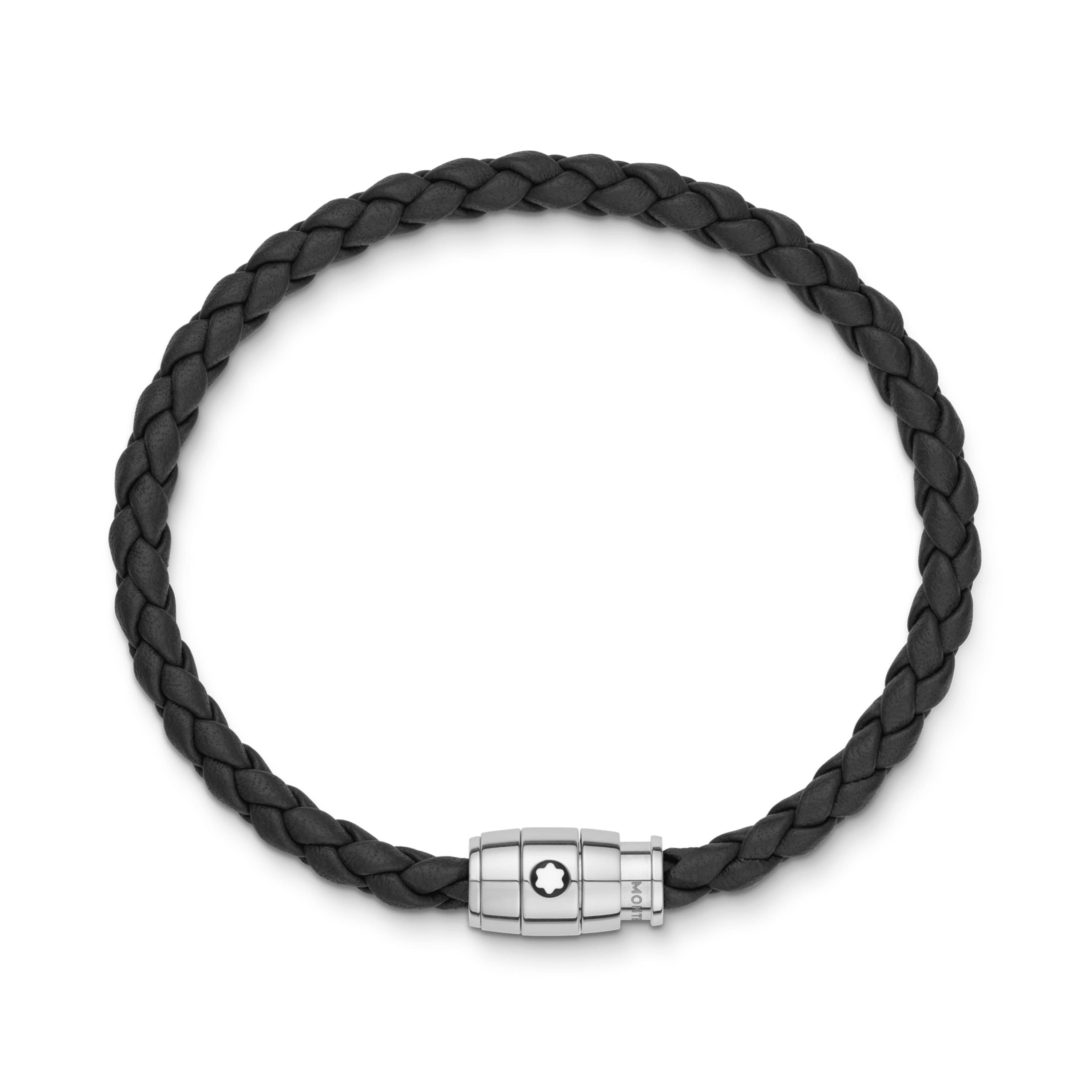 Armbånd, 3 ringer sort lær