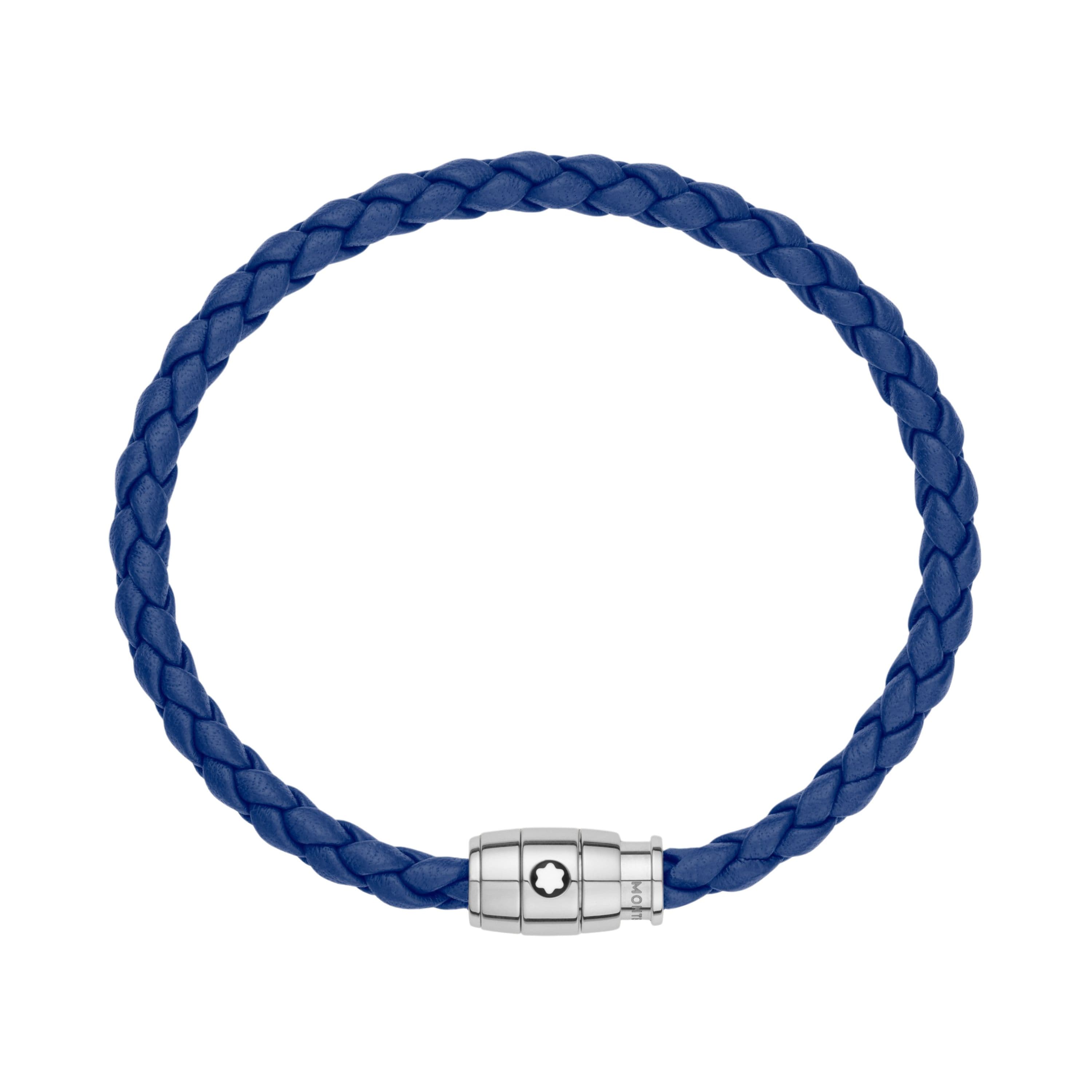 Armbånd, 3 ringer blå lær