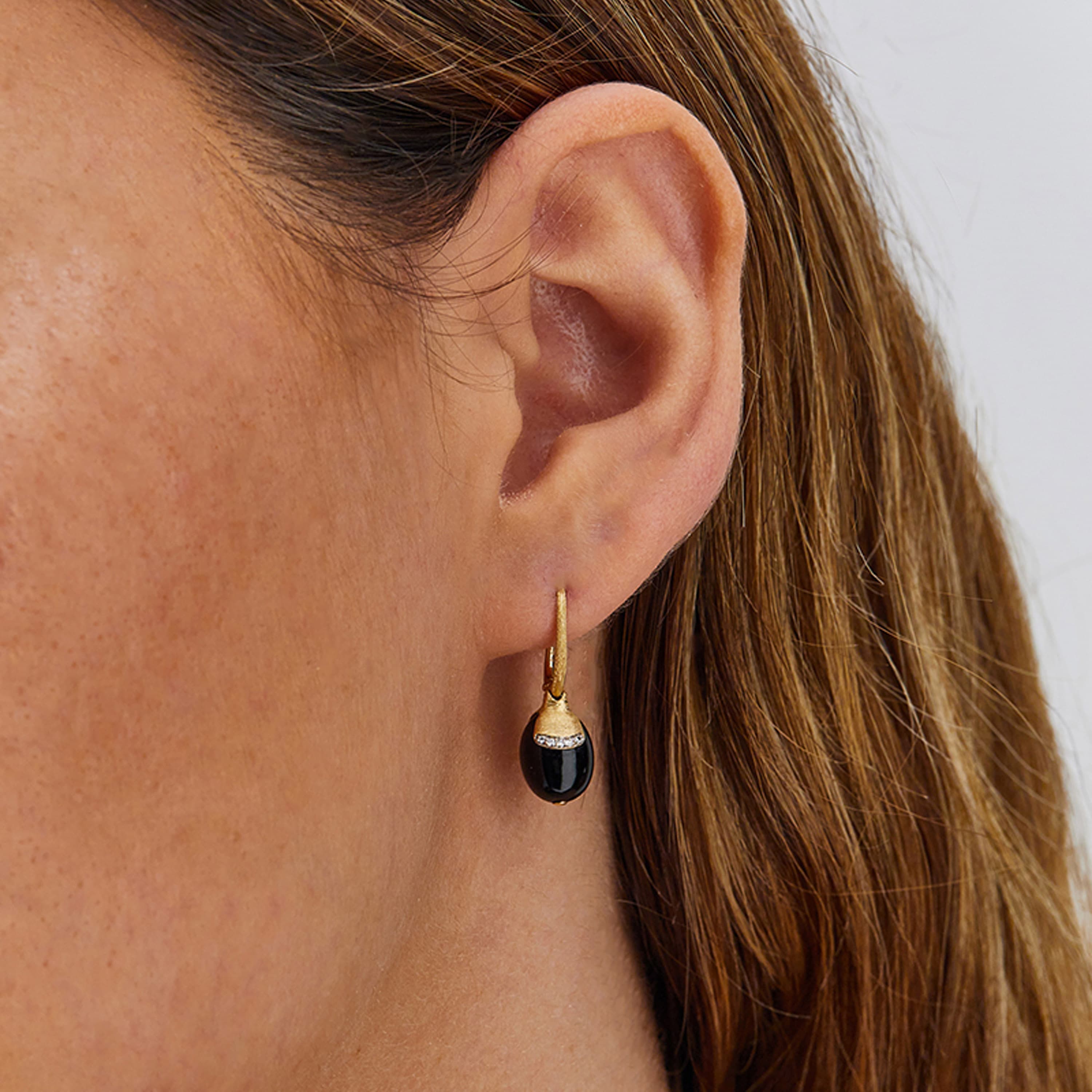 Øredobber, Dancing In The Rain Mystery Black - Ciliegine Onyx