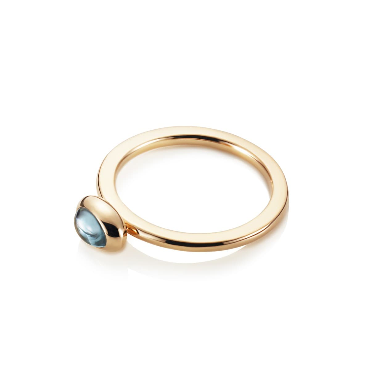 Ring, Love Bead Blå Topas gult gull