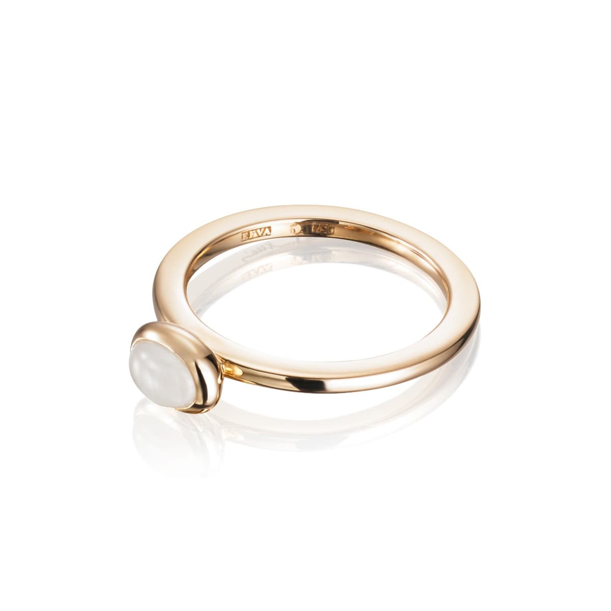 Ring, Love Bead Hvit Månesten