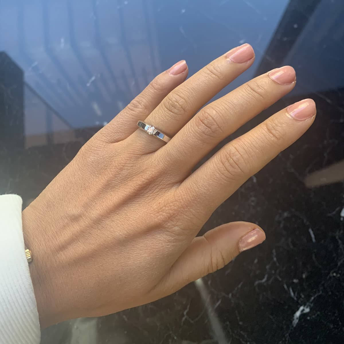 Ring, Allianse Kantet Diamanter 0,10 ct