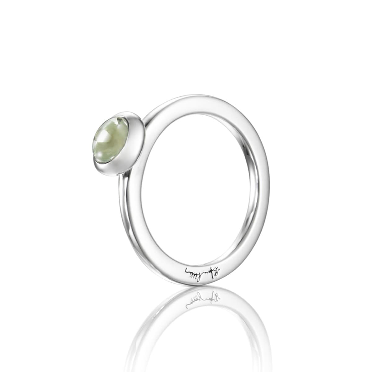 Ring, Love Bead Grønn Kvarts