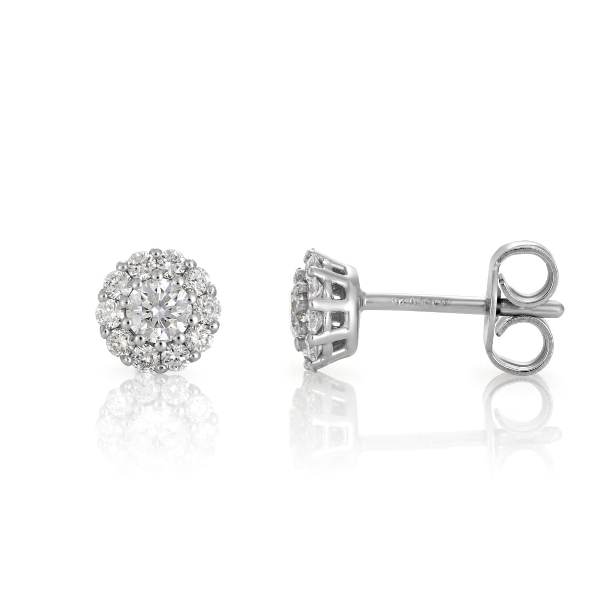 Øredobber, Rosett med diamanter 0,50 ct hvitt gull