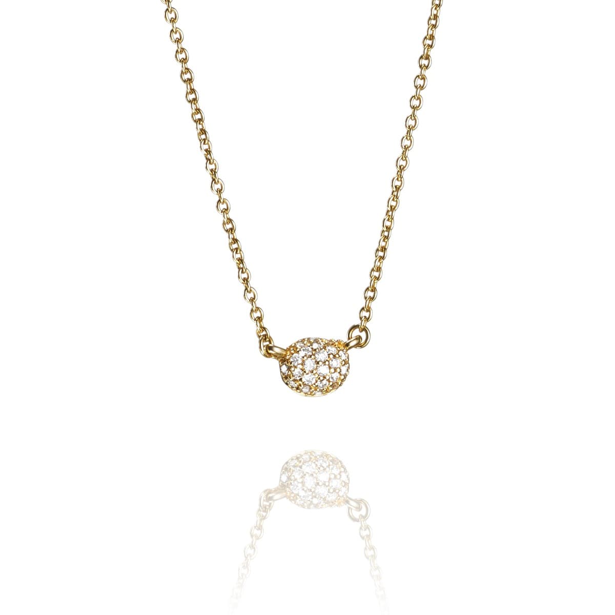Kjede, Love Bead Diamanter gult gull