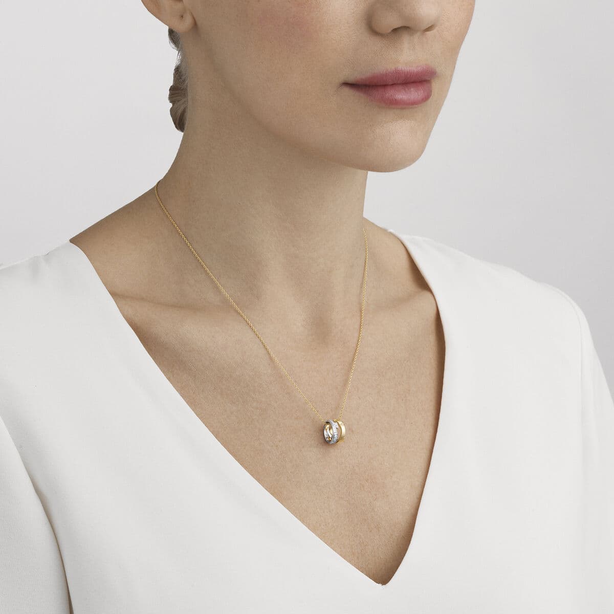Kjede, Fusion åpen med diamanter 0,22 ct