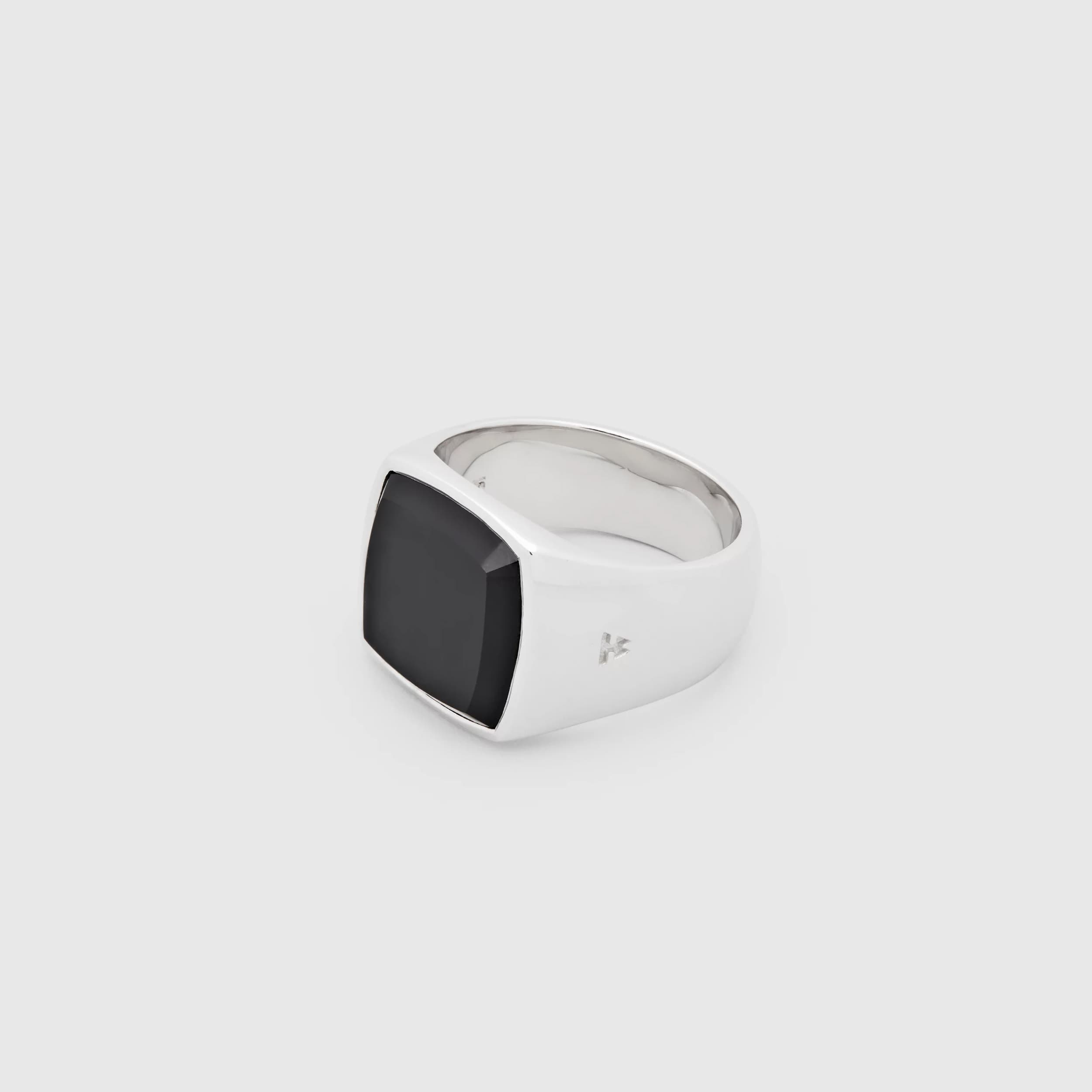 Ring, Cushion Black Onyx Medium sølv