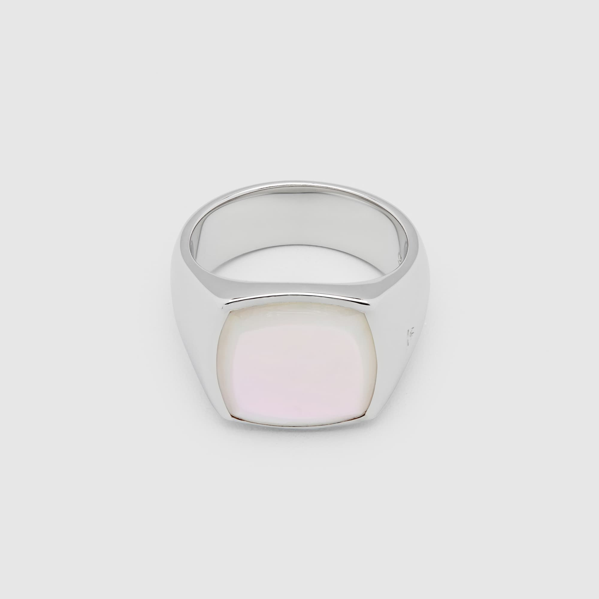 Ring, Cushion White Mother Of Pearl sølv