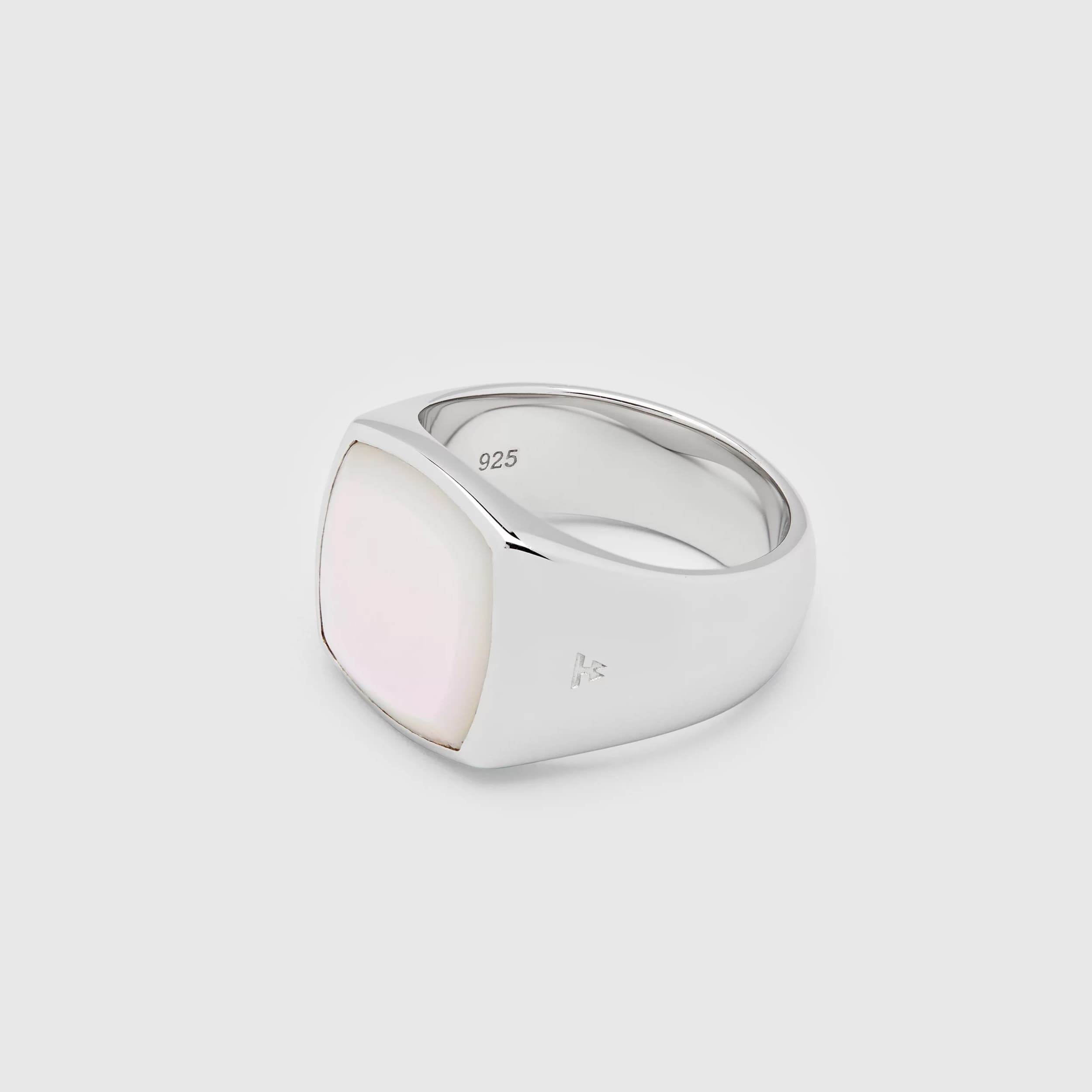 Ring, Cushion White Mother Of Pearl sølv