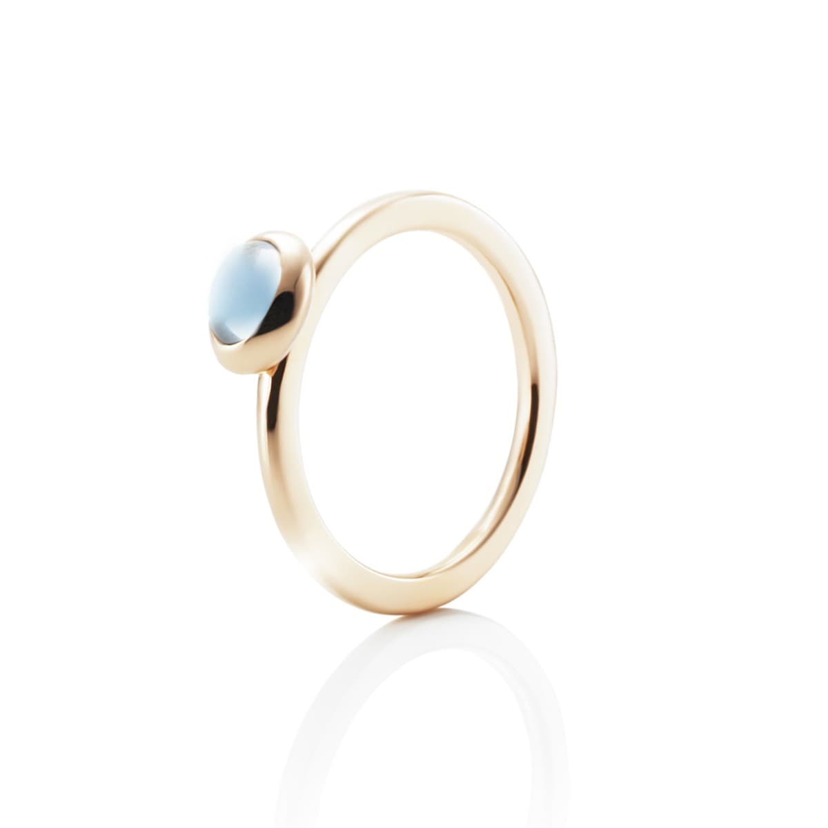 Ring, Love Bead Blå Topas gult gull