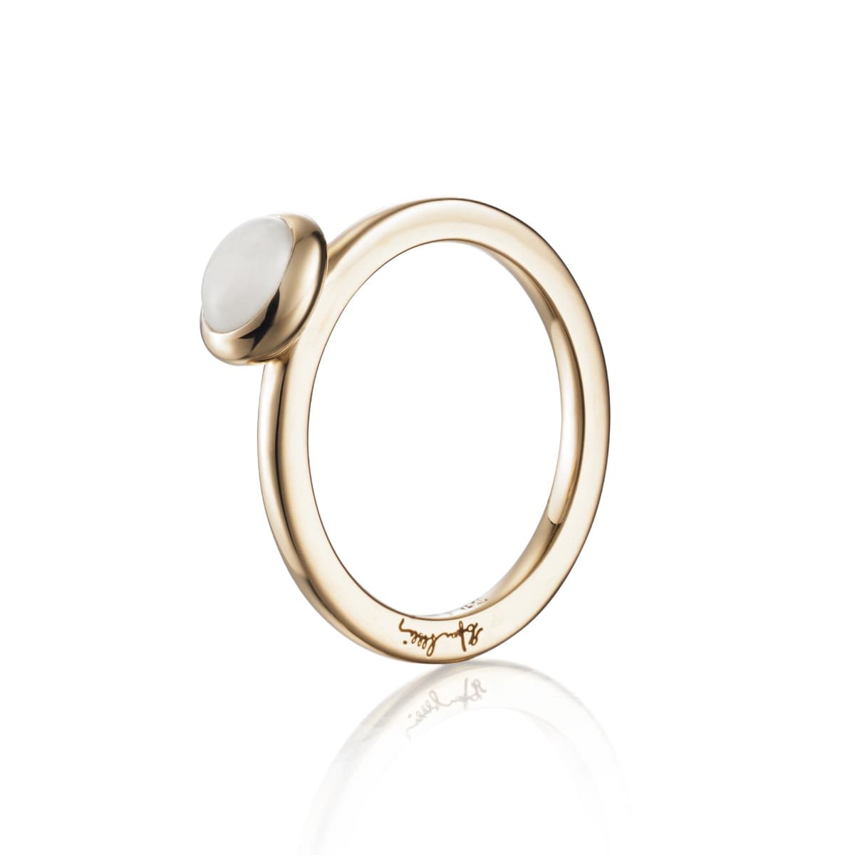 Ring, Love Bead Hvit Månesten