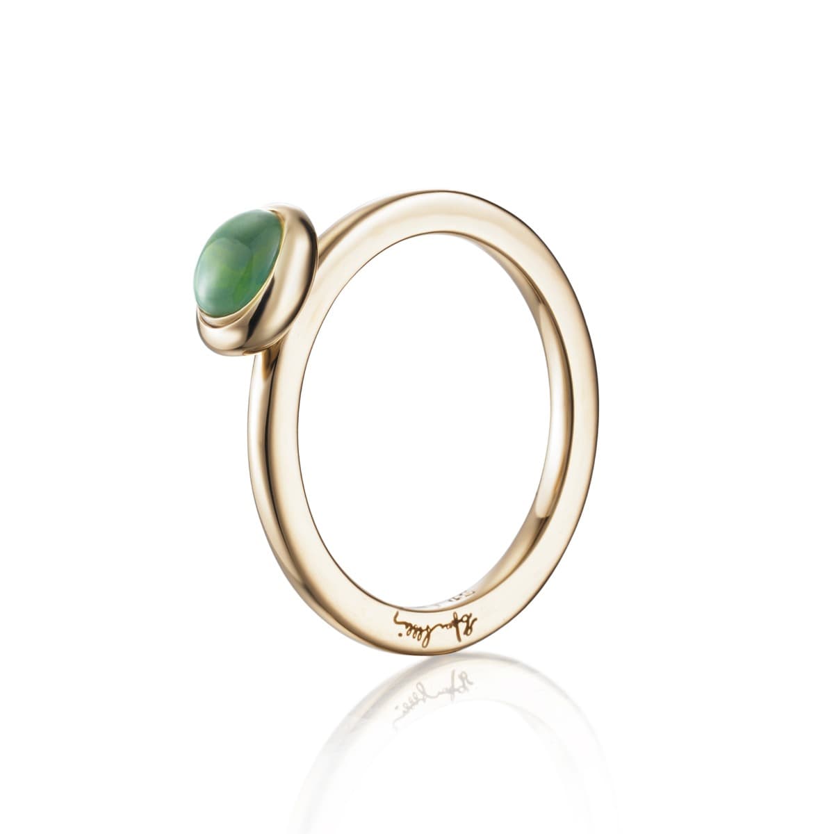 Ring, Love Bead Agat grønn