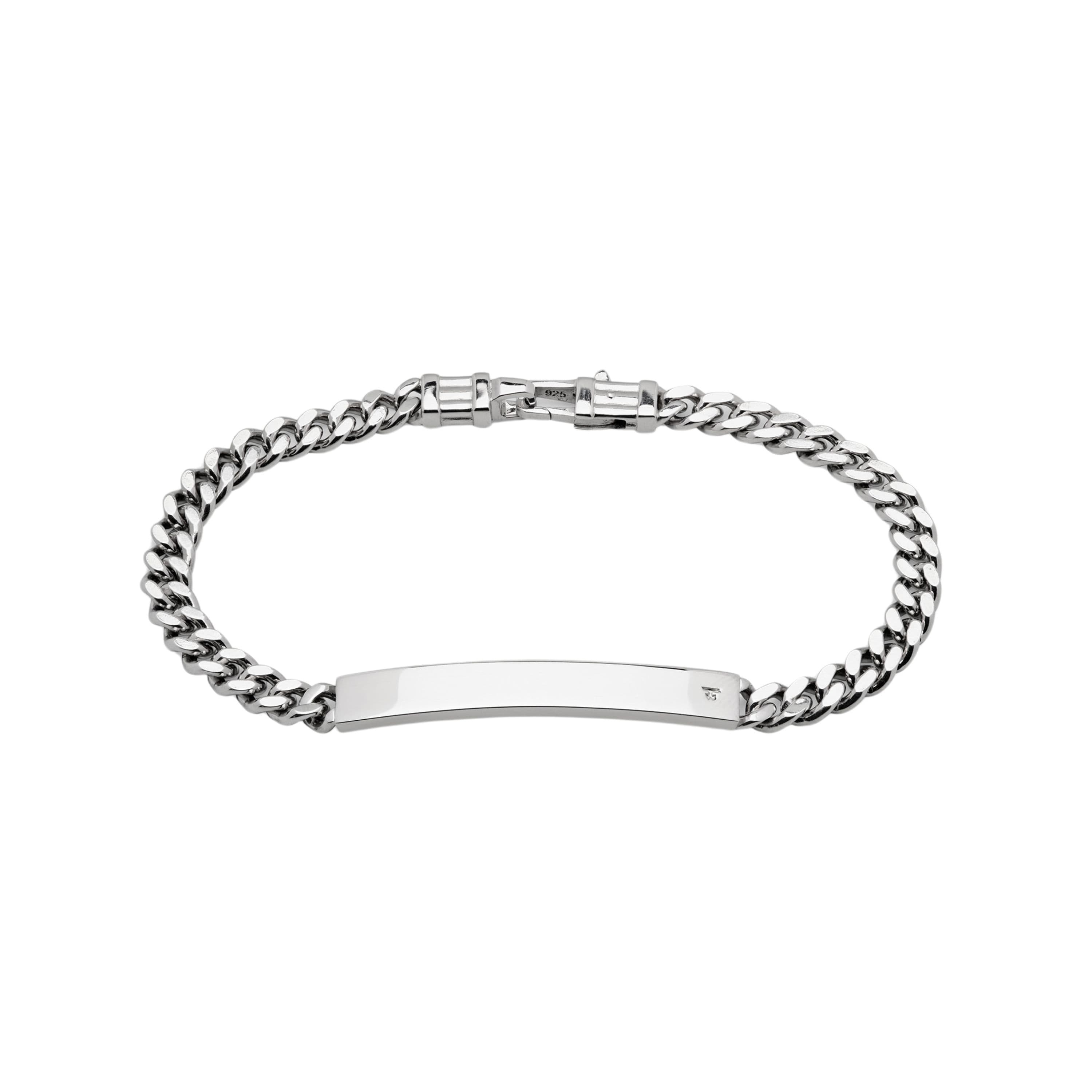 Armbånd, ID plate sølv