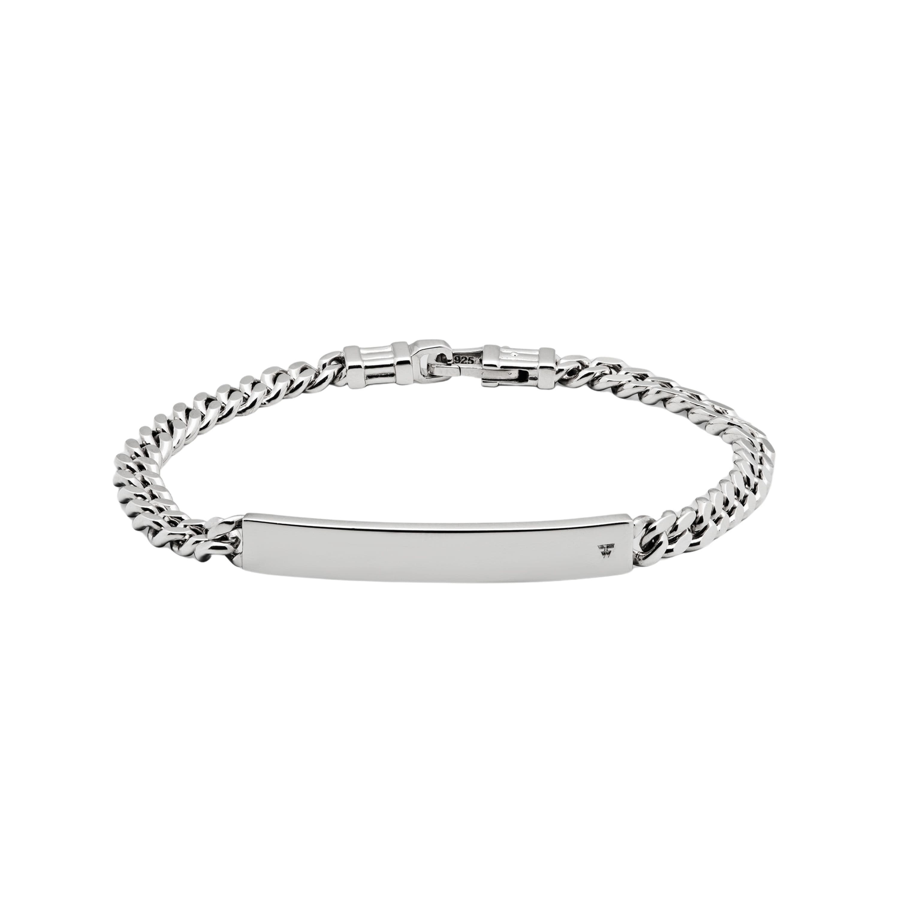 Armbånd, ID plate sølv