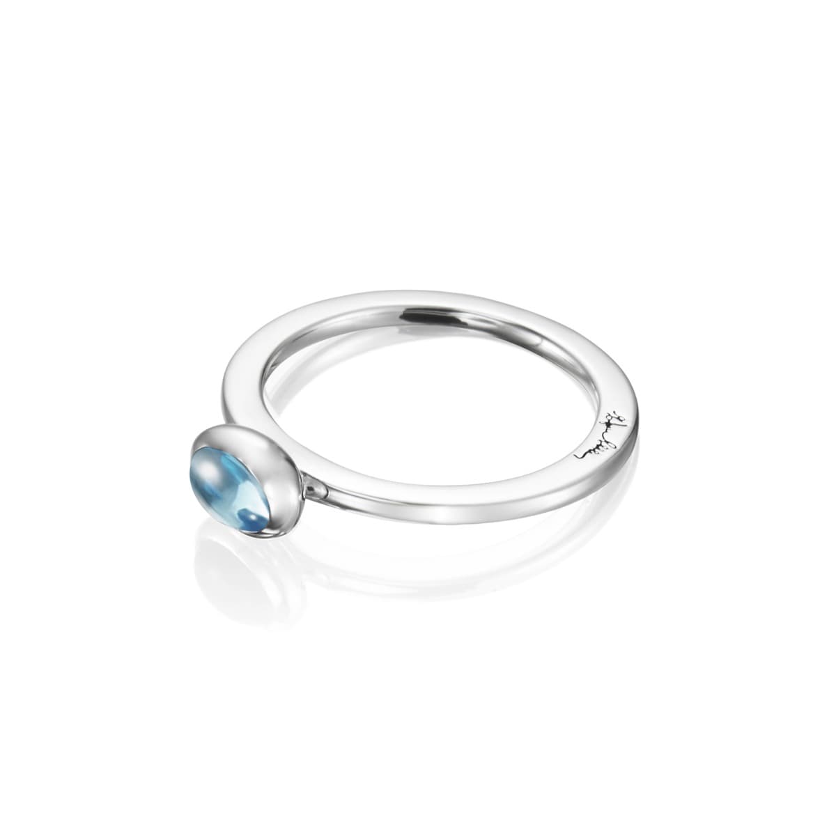 Ring, Love Bead Blå Topas sølv