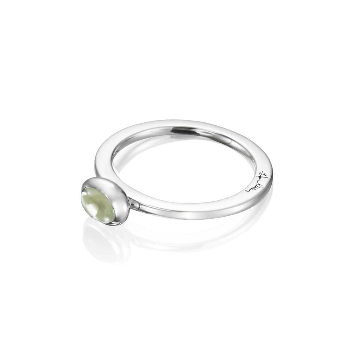 Ring, Love Bead Grønn Kvarts