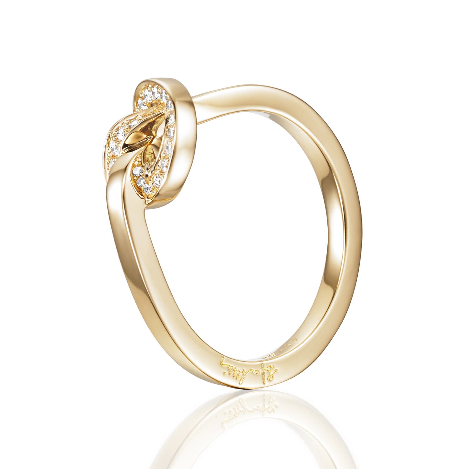 Ring, Love Knot & Stars gult gull