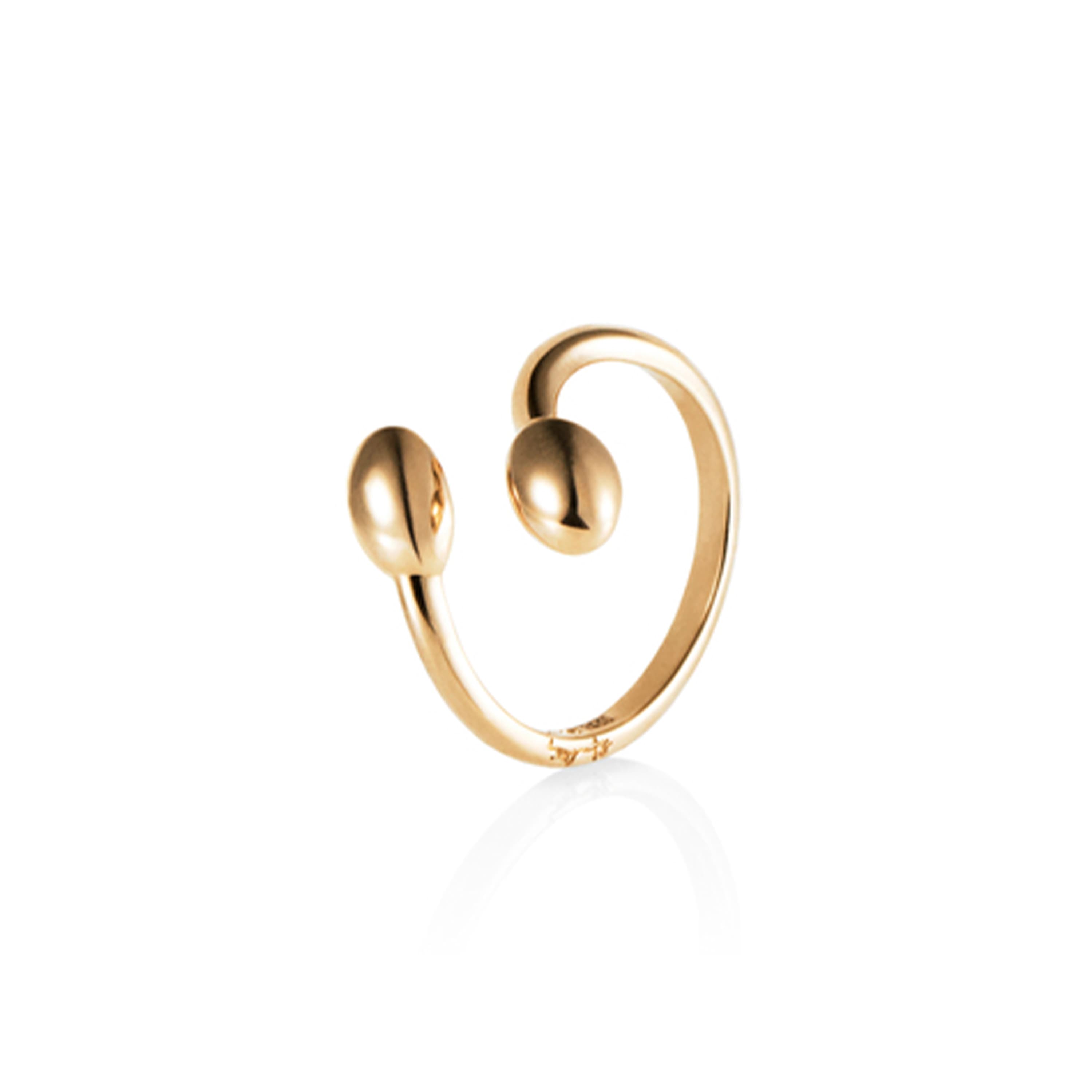 Ring, Love Bead Twin gult gull