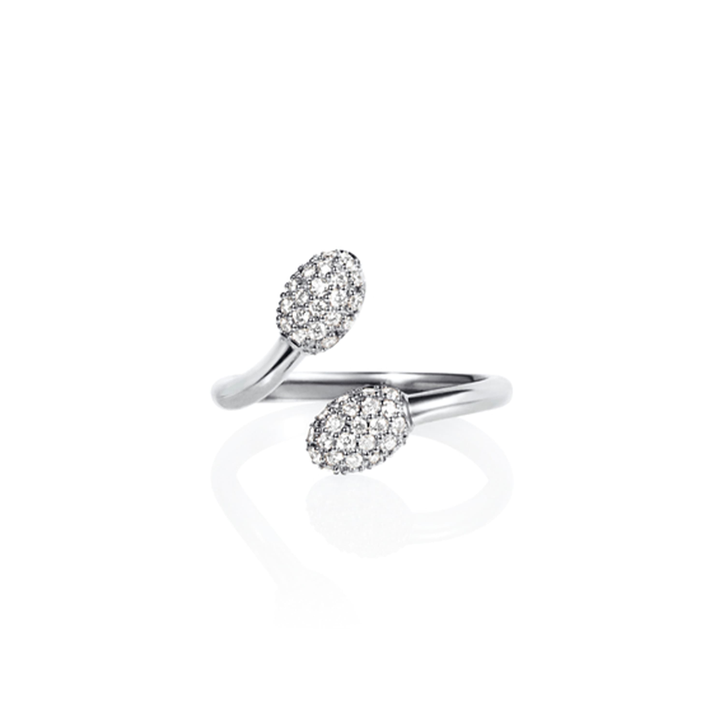 Ring, Love Bead & Stars Twin hvitt gull