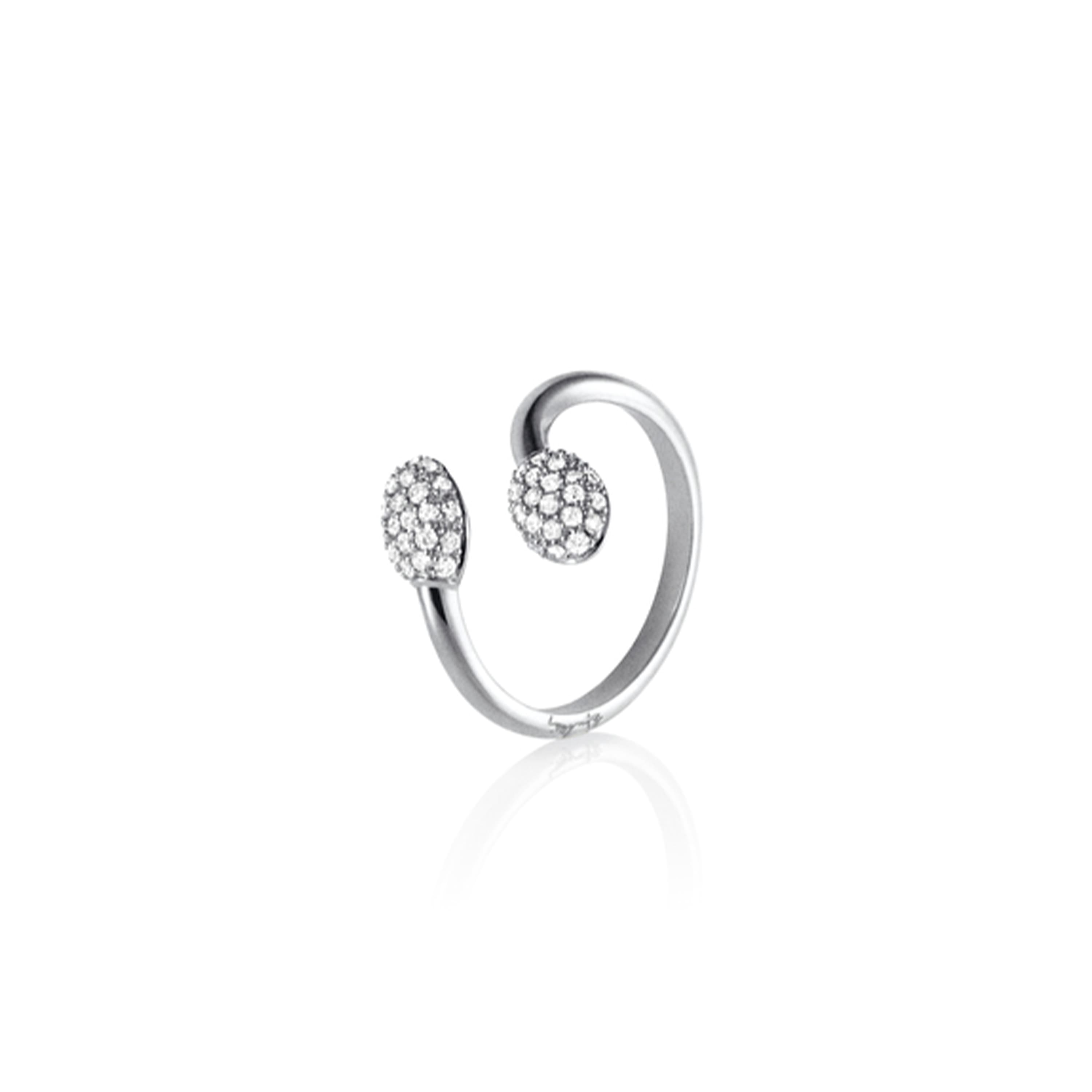 Ring, Love Bead & Stars Twin hvitt gull
