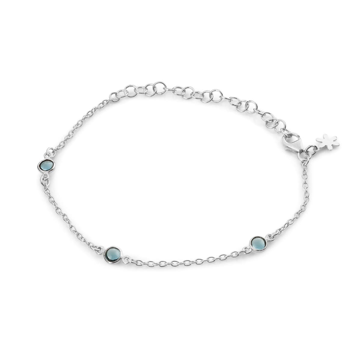 Armbånd, Tre Stener - London Blue krystall