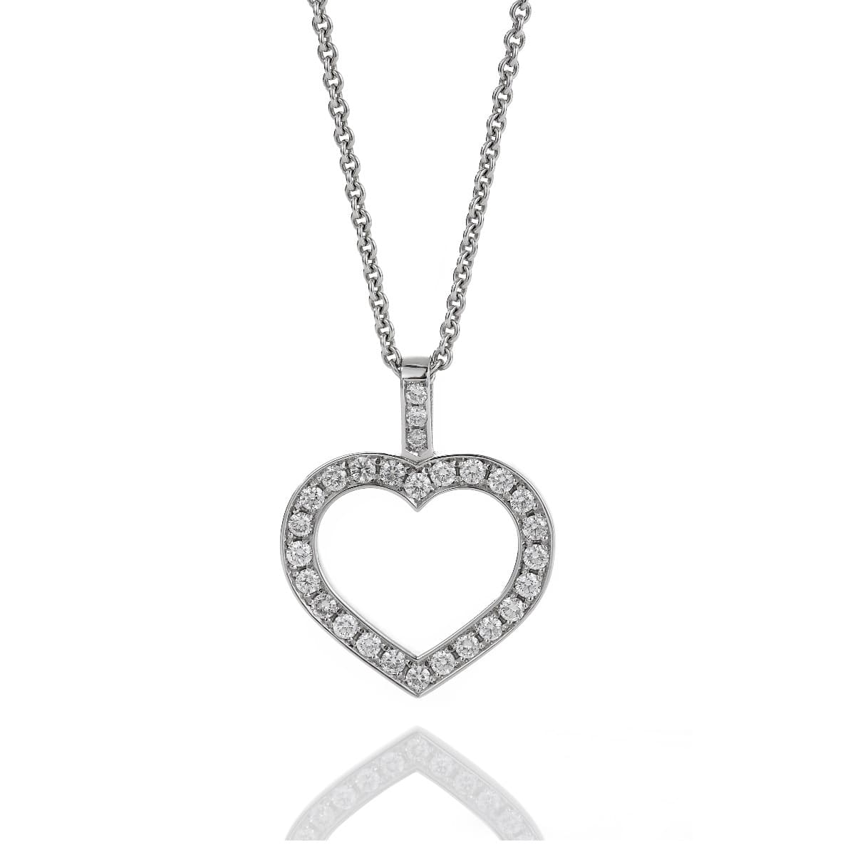 Anheng, Classic diamanthjerte 1,00 ct hvitt gull