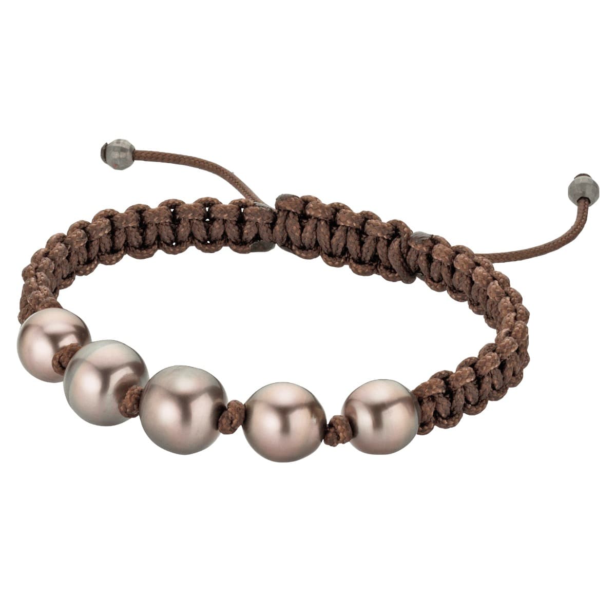 Armbånd, Makramé med Tahitiperler - 5 stk