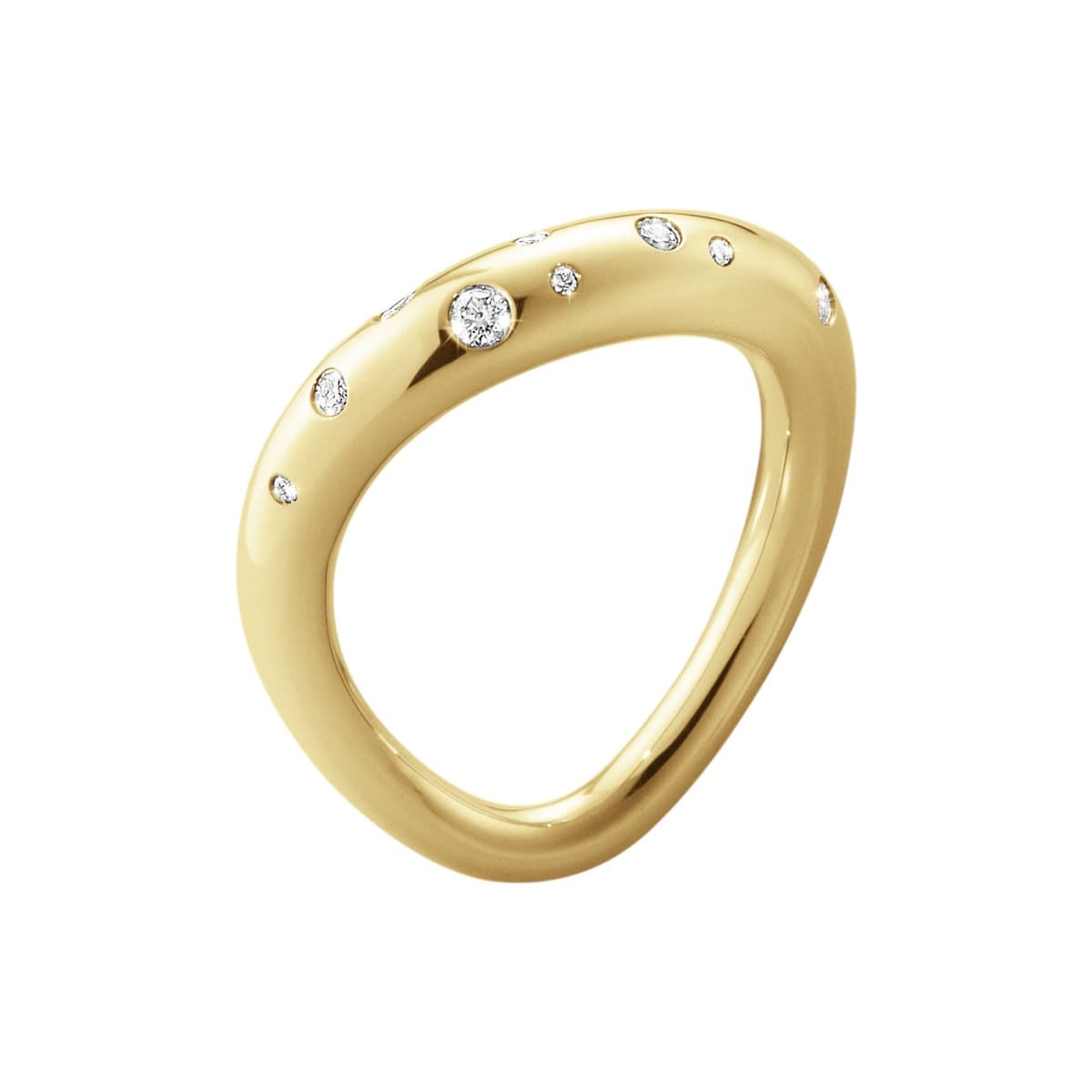 Ring, Offspring med diamanter gult gull