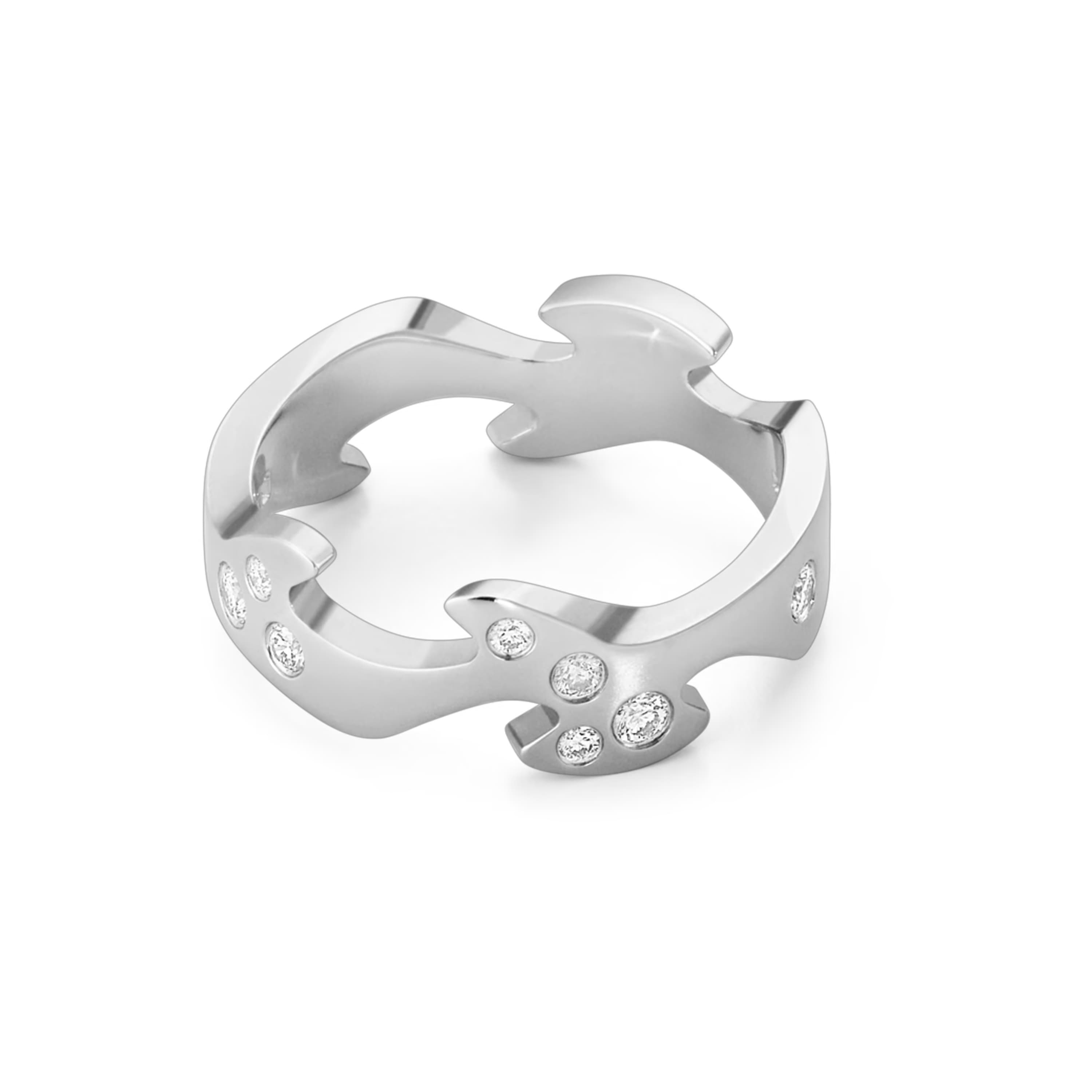 Ring, Fusion midtstykke 0,16 ct hvitt gull