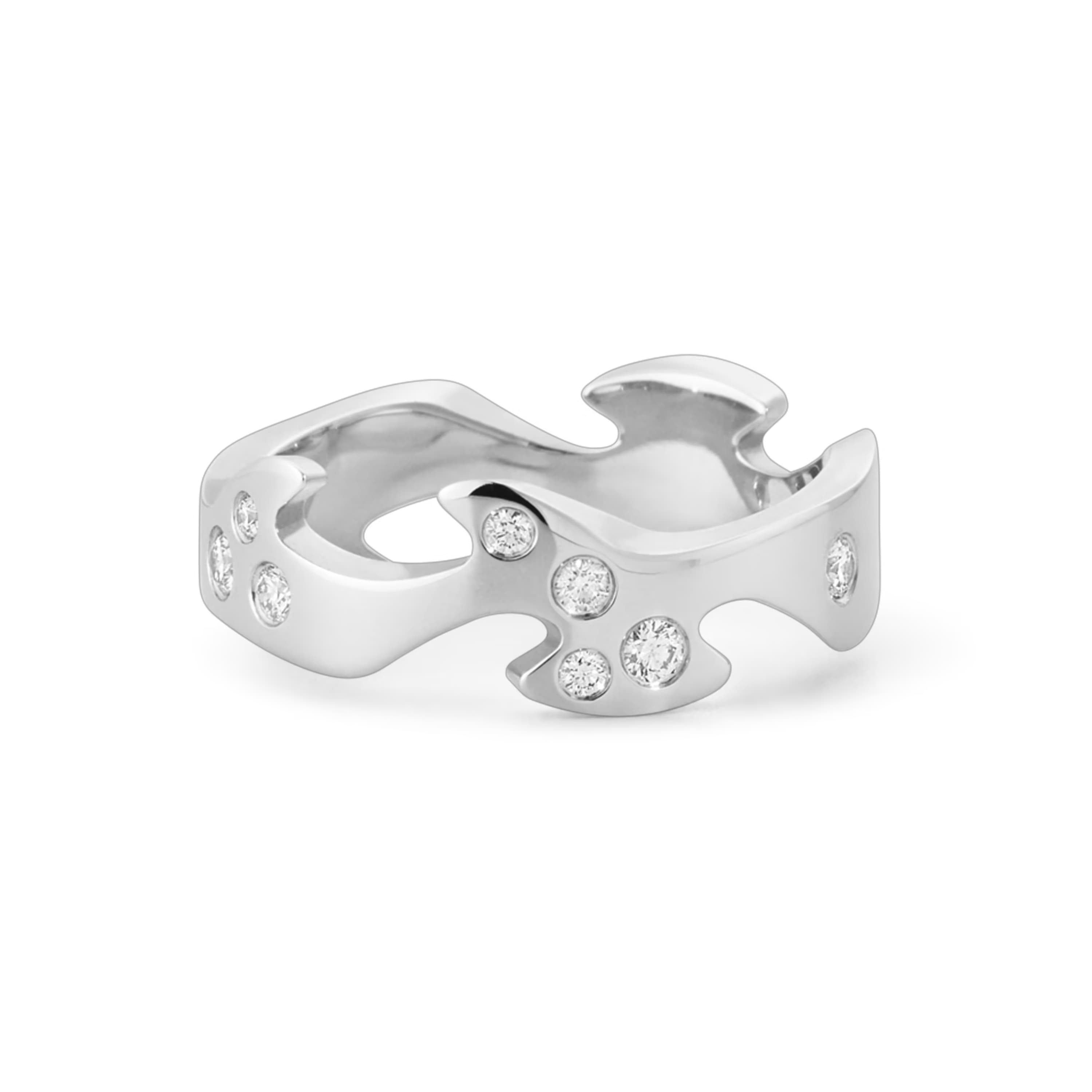 Ring, Fusion midtstykke 0,16 ct hvitt gull