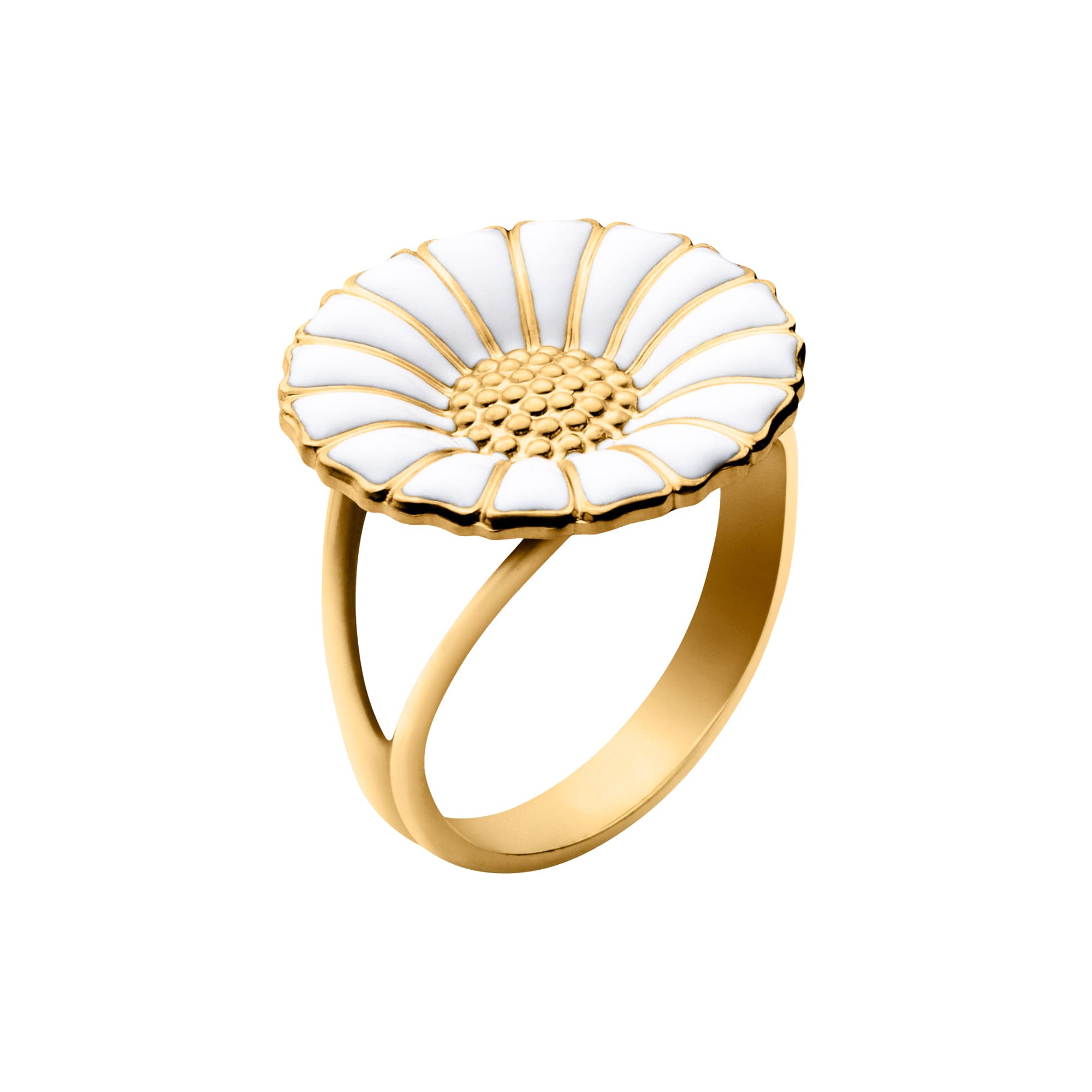 Ring, Daisy stor forgylt sølv