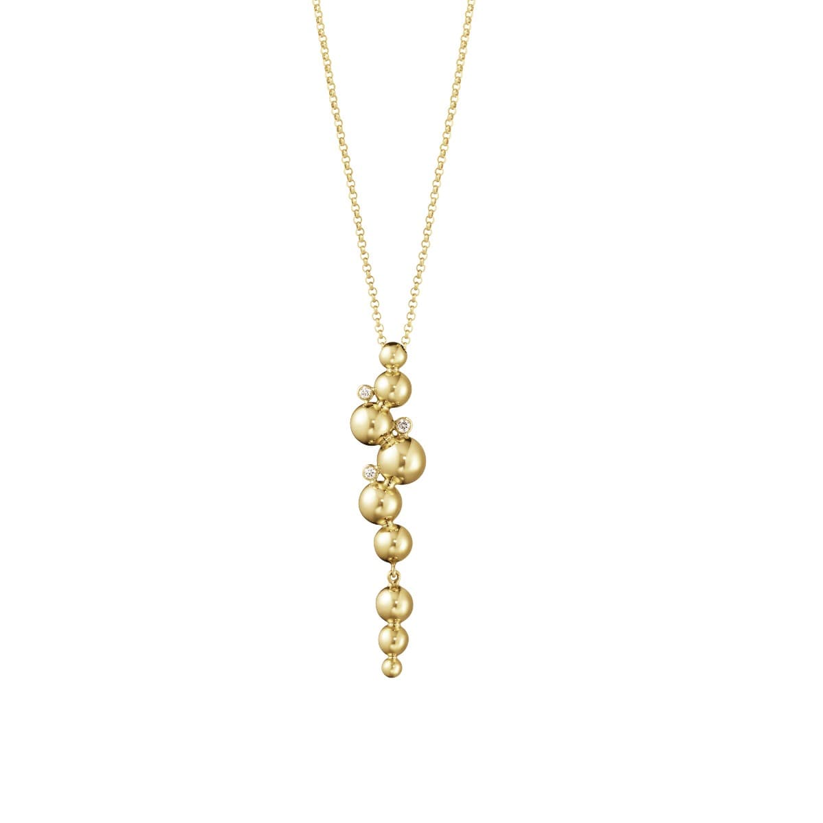 Kjede, Moonlight Grapes 0,05 ct gult gull