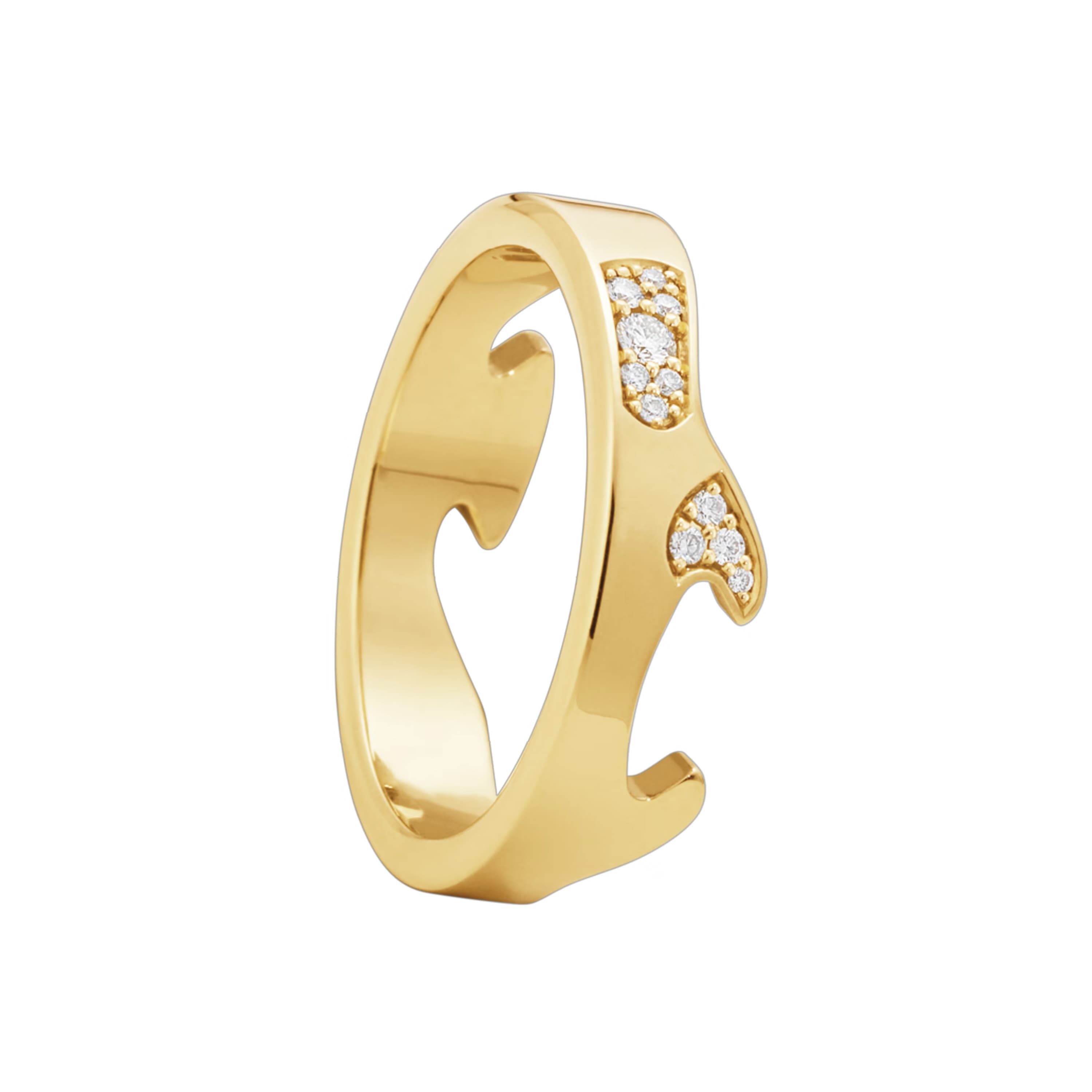 Ring, Fusion endestykke diamant gult gull