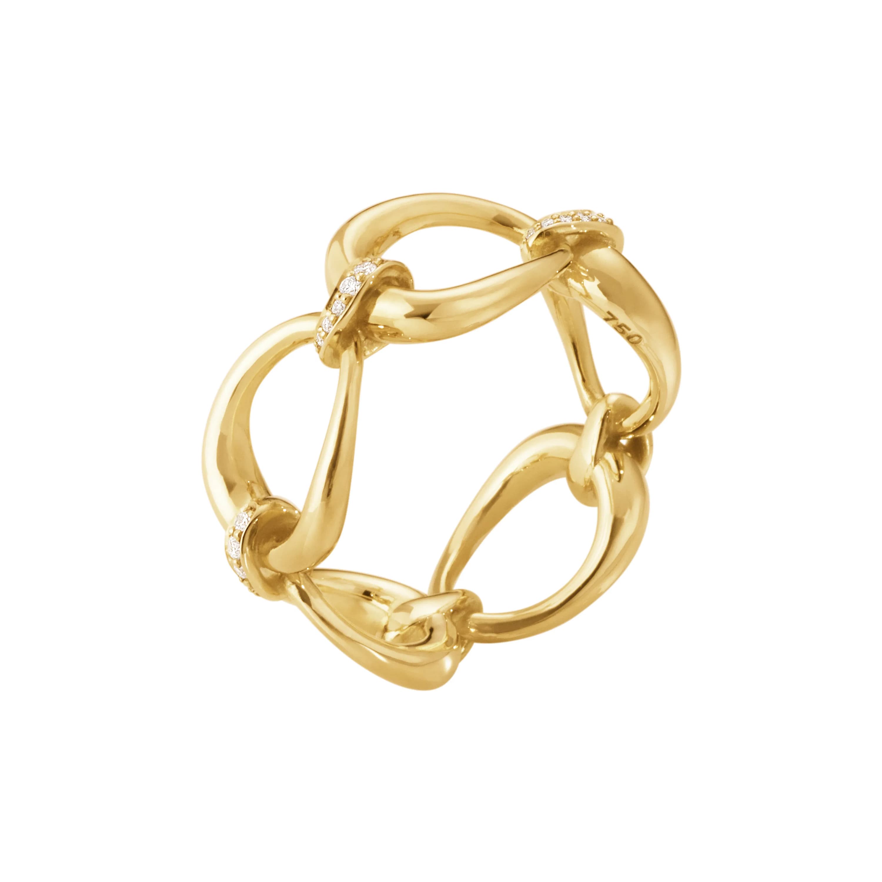 Ring, Offspring med diamanter 0,14 ct gult gull