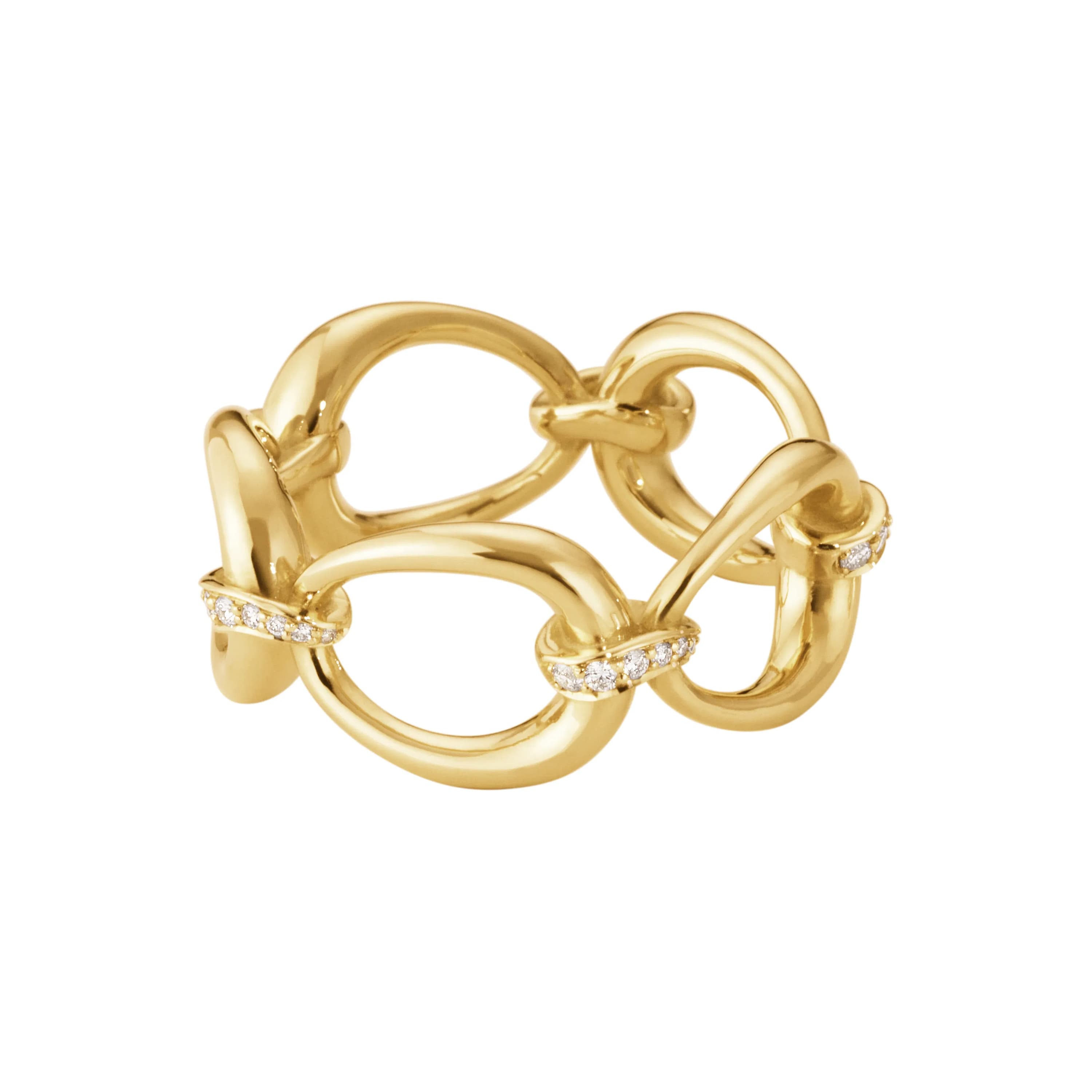 Ring, Offspring med diamanter 0,14 ct gult gull