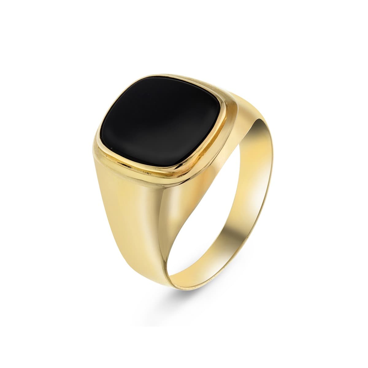 Ring, Signet Onyx gult gull