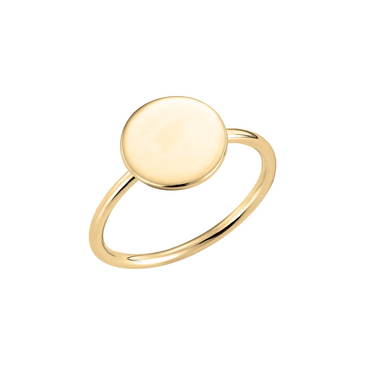 Ring, Rund plate gult gull