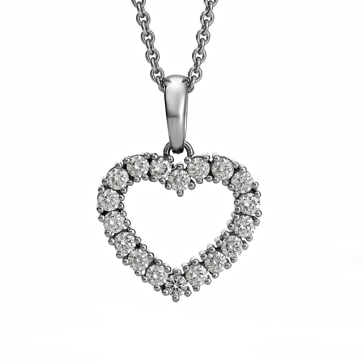 Anheng, Diamanthjerte 1,00 ct hvitt gull