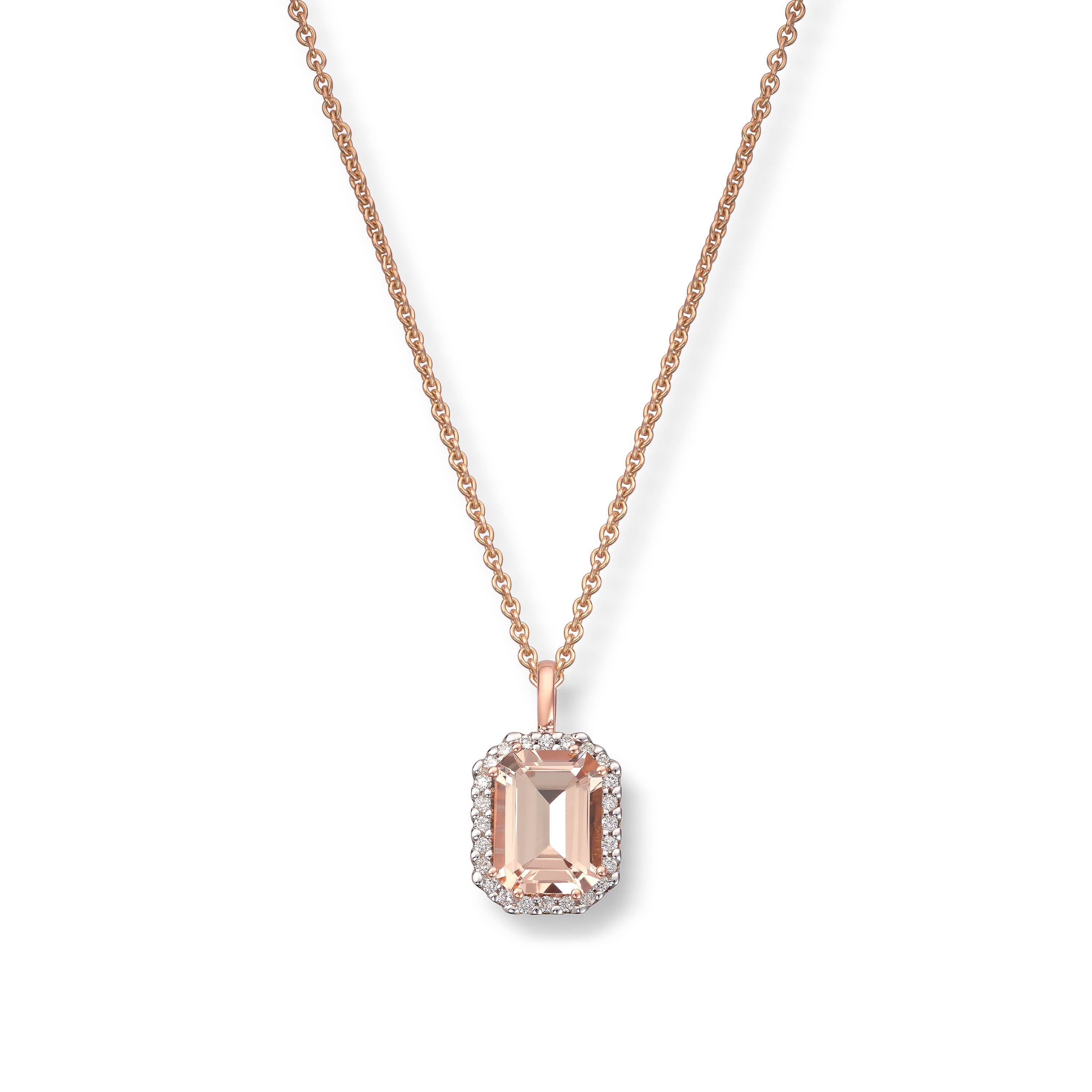 Anheng, Rosett Morganitt og diamanter 0,10 ct