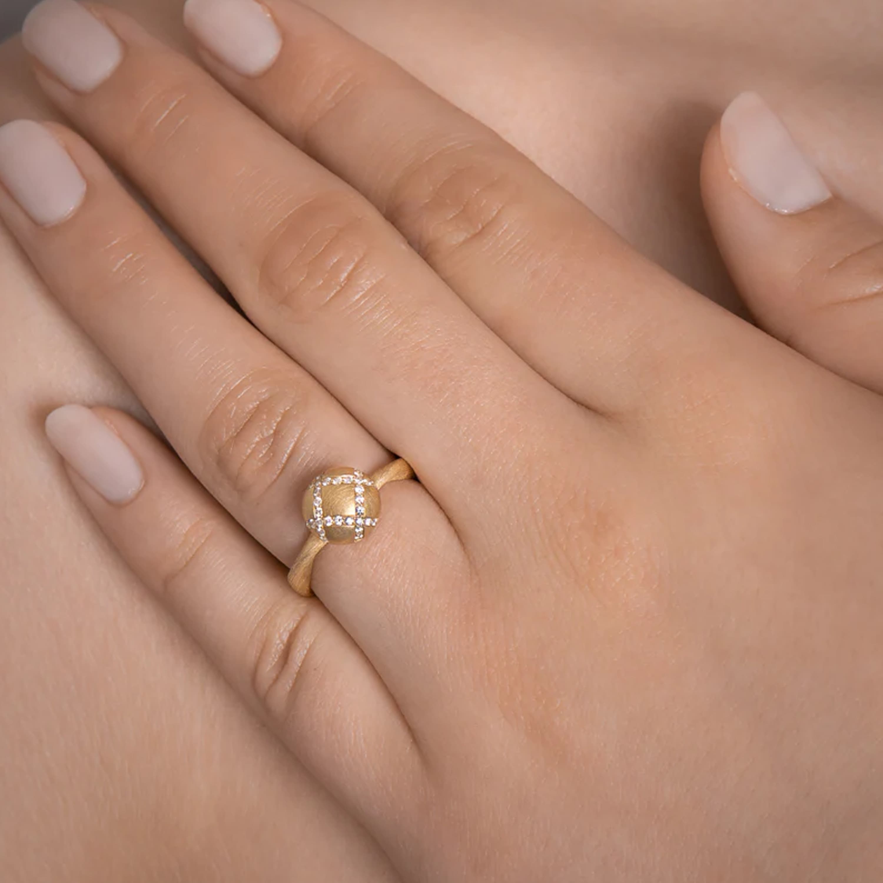Ring, Mushroom Quilt diamanter 0,13 ct