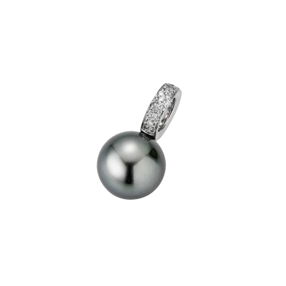 Anheng, Tahitiperle 9-10 mm og diamanter 0,11 ct