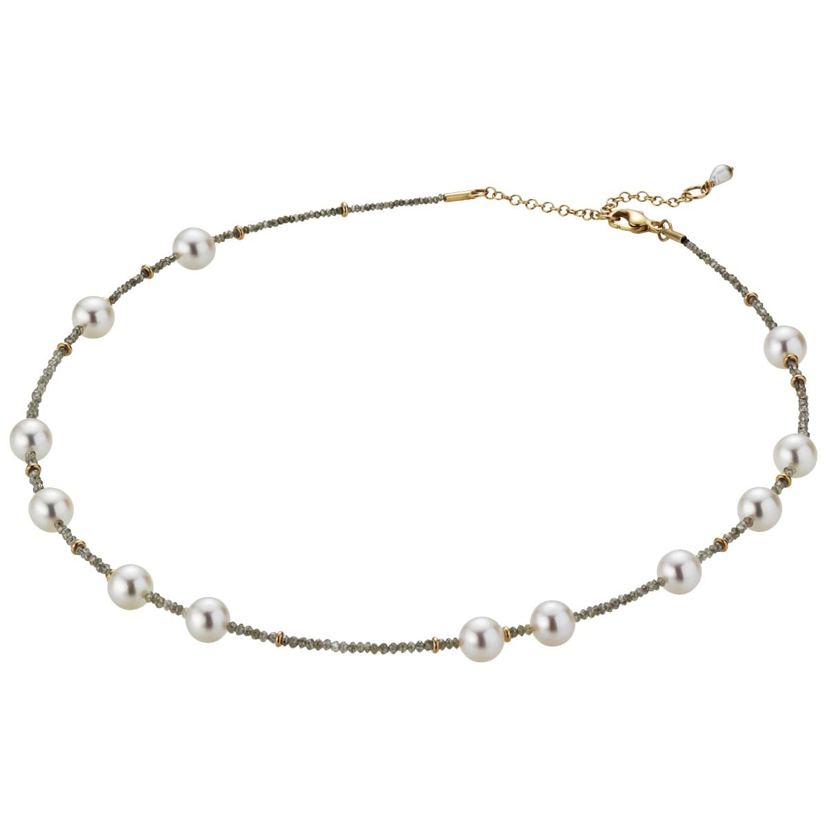 Kjede, Akoyaperler 7,5-8 mm og diamanter