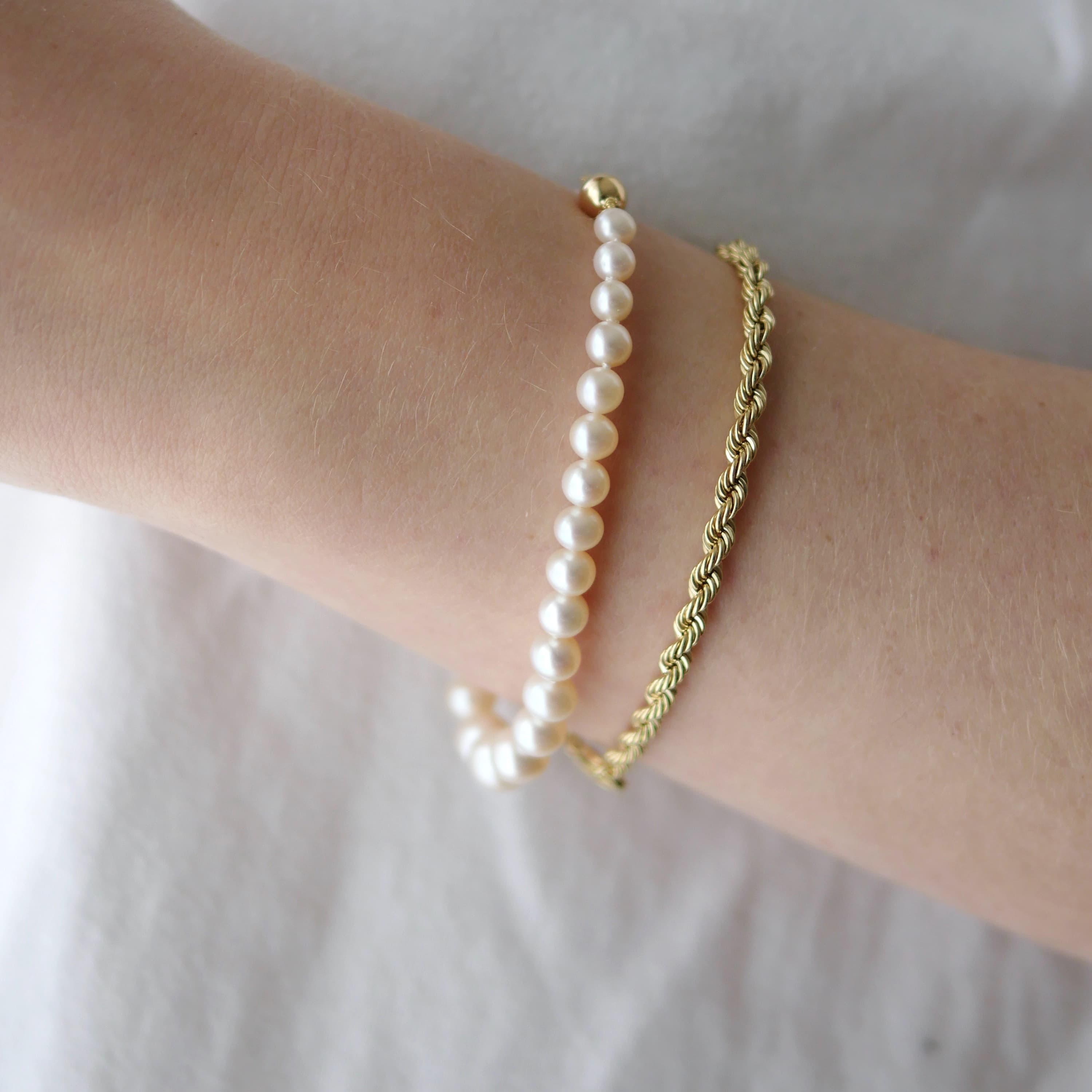 Armbånd, Ferskvannsperler 3,5-9 mm